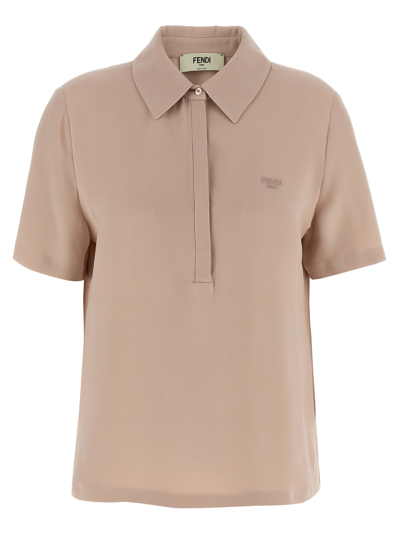Silk polo shirt Pink