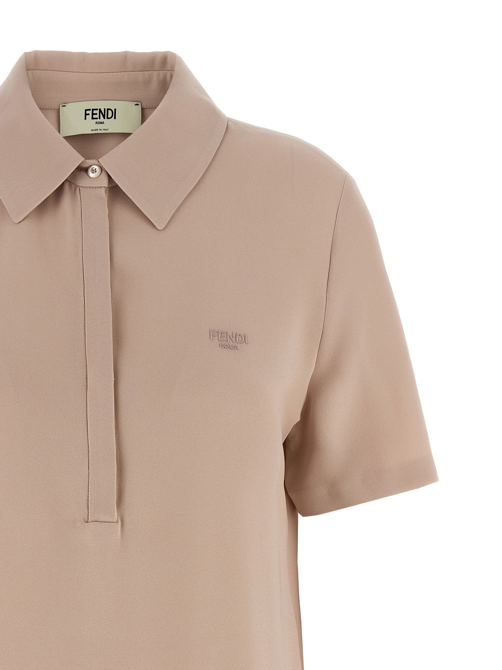 Silk polo shirt Pink