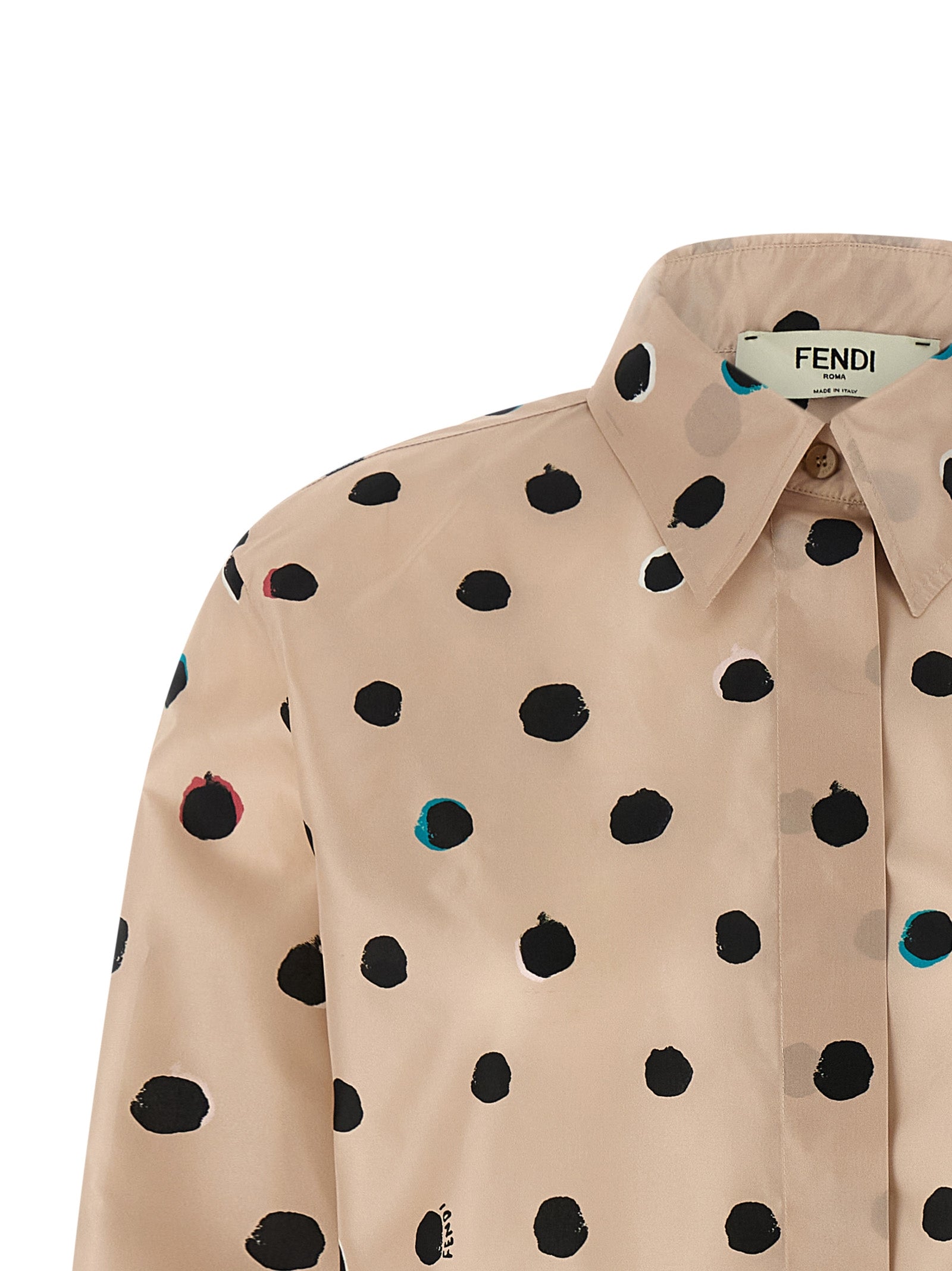 Falena Dots shirt Pink Silk Shirt, Blouse