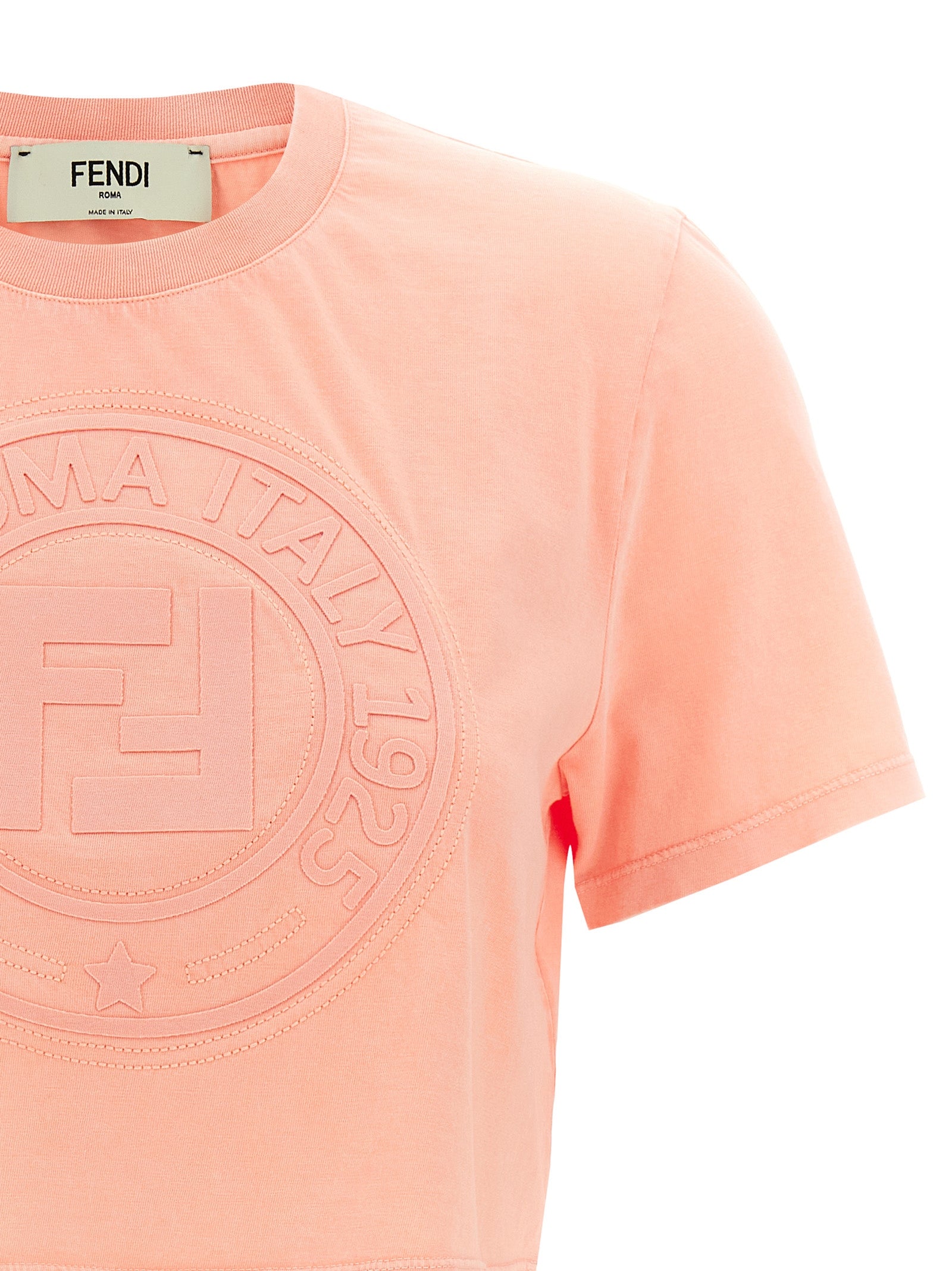 3D Fendi Roma T-shirt Pink Cotton