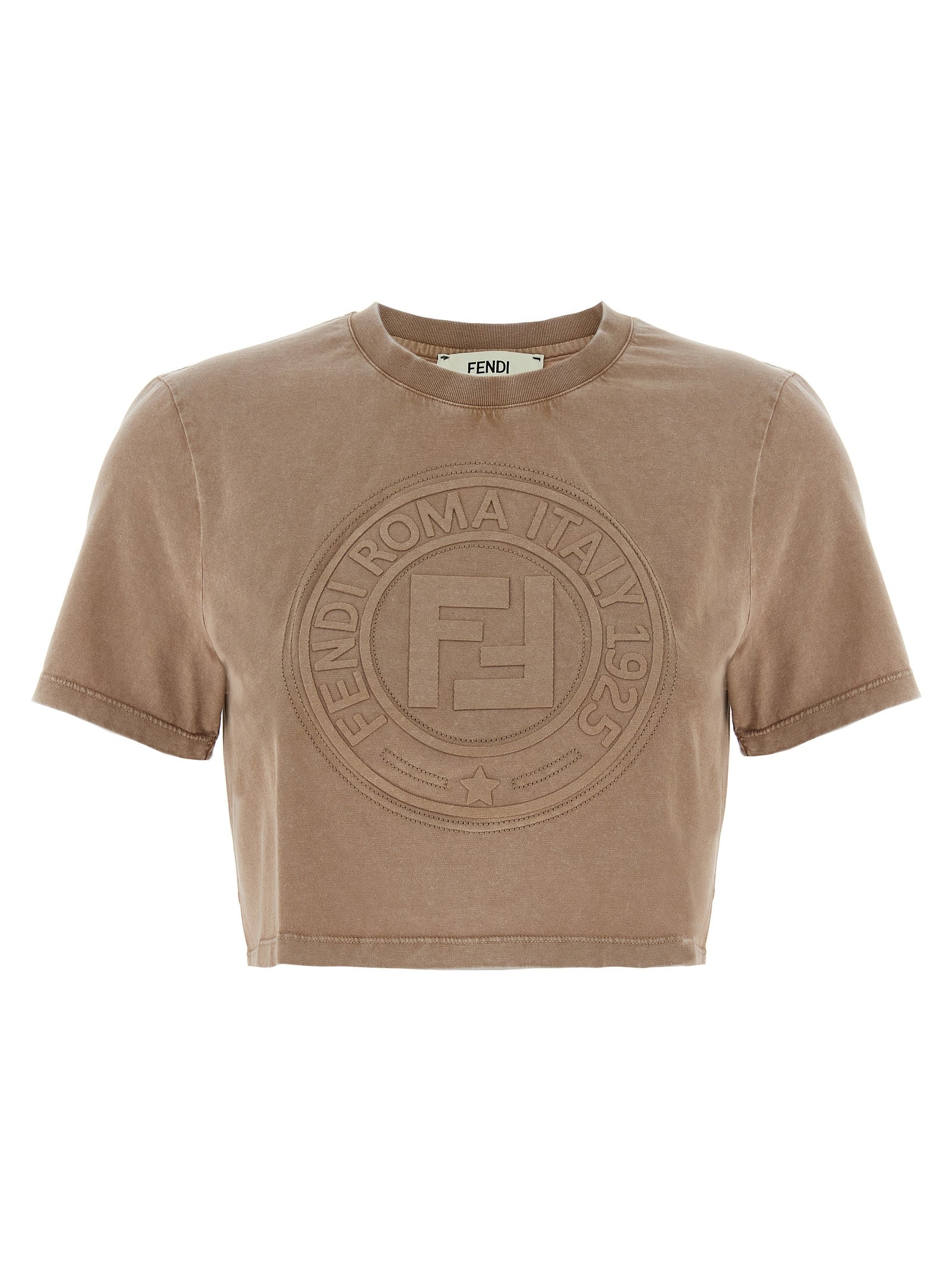3D Fendi Roma T-shirt Brown Cotton