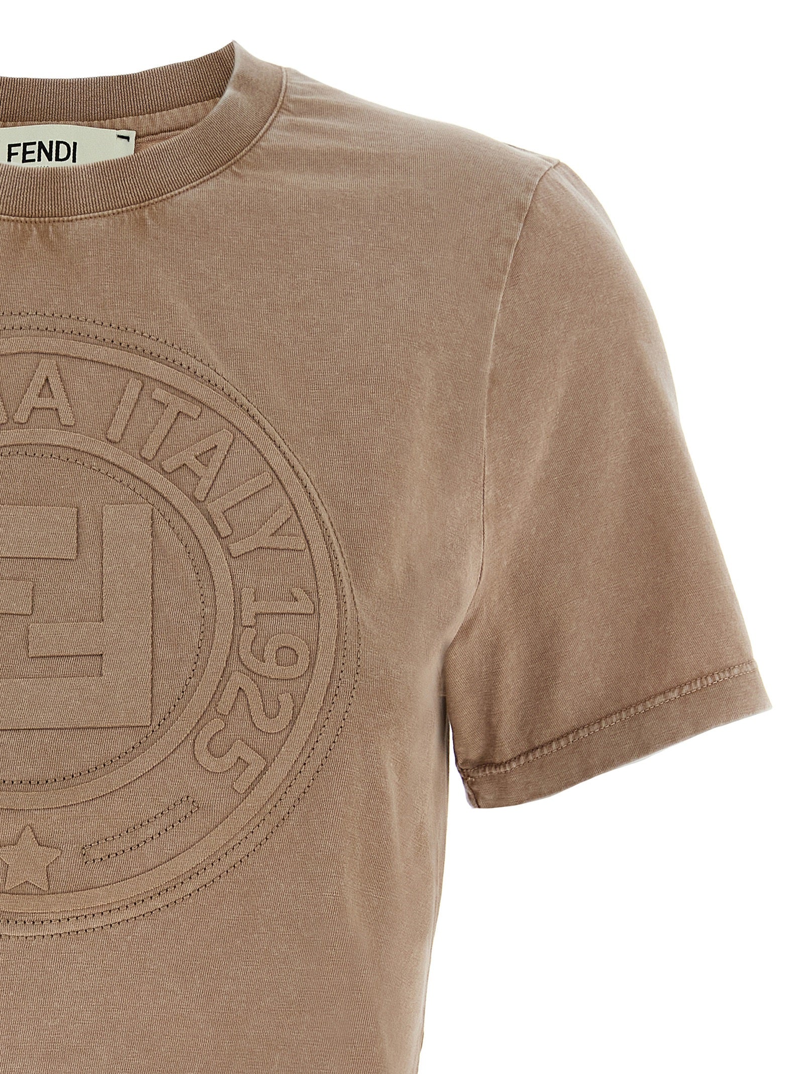 3D Fendi Roma T-shirt Brown Cotton
