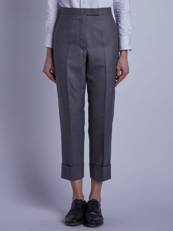 Thom Browne Super 120's twill trousers in gray