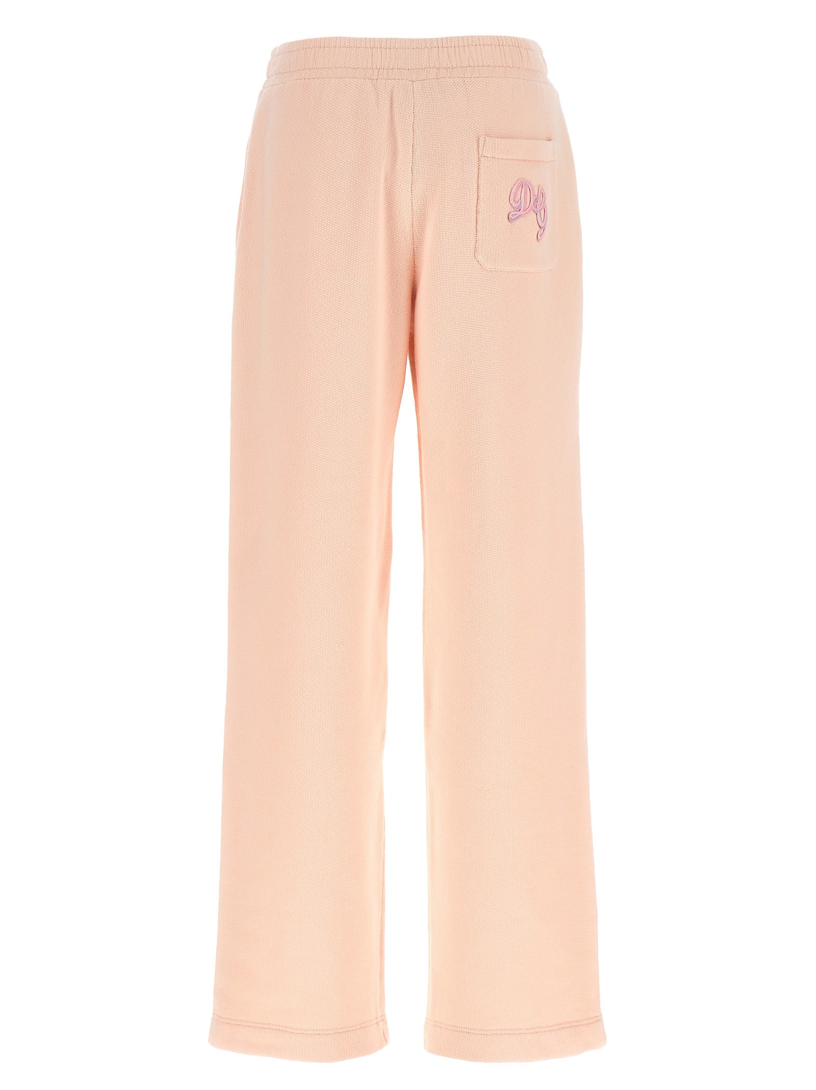 Logo Embroidery Joggers Pink Cotton