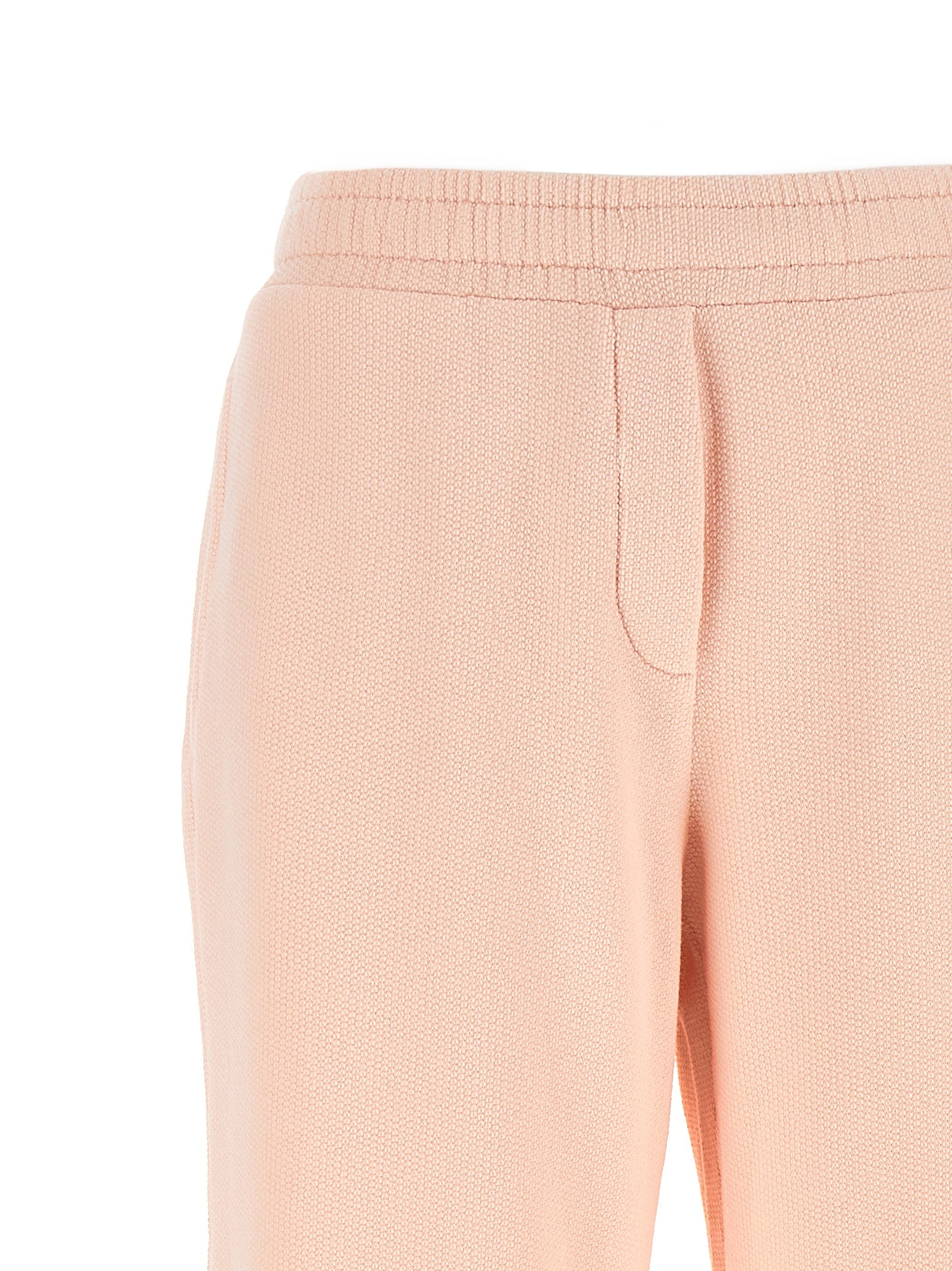 Logo Embroidery Joggers Pink Cotton