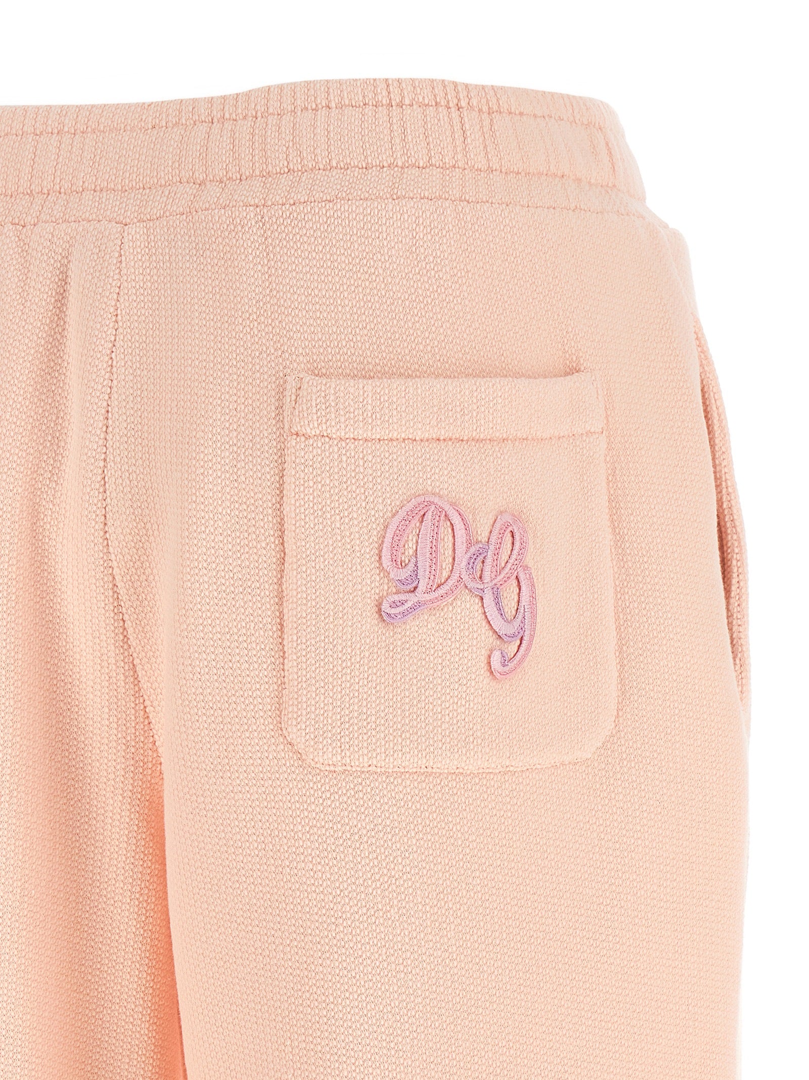 Logo Embroidery Joggers Pink Cotton