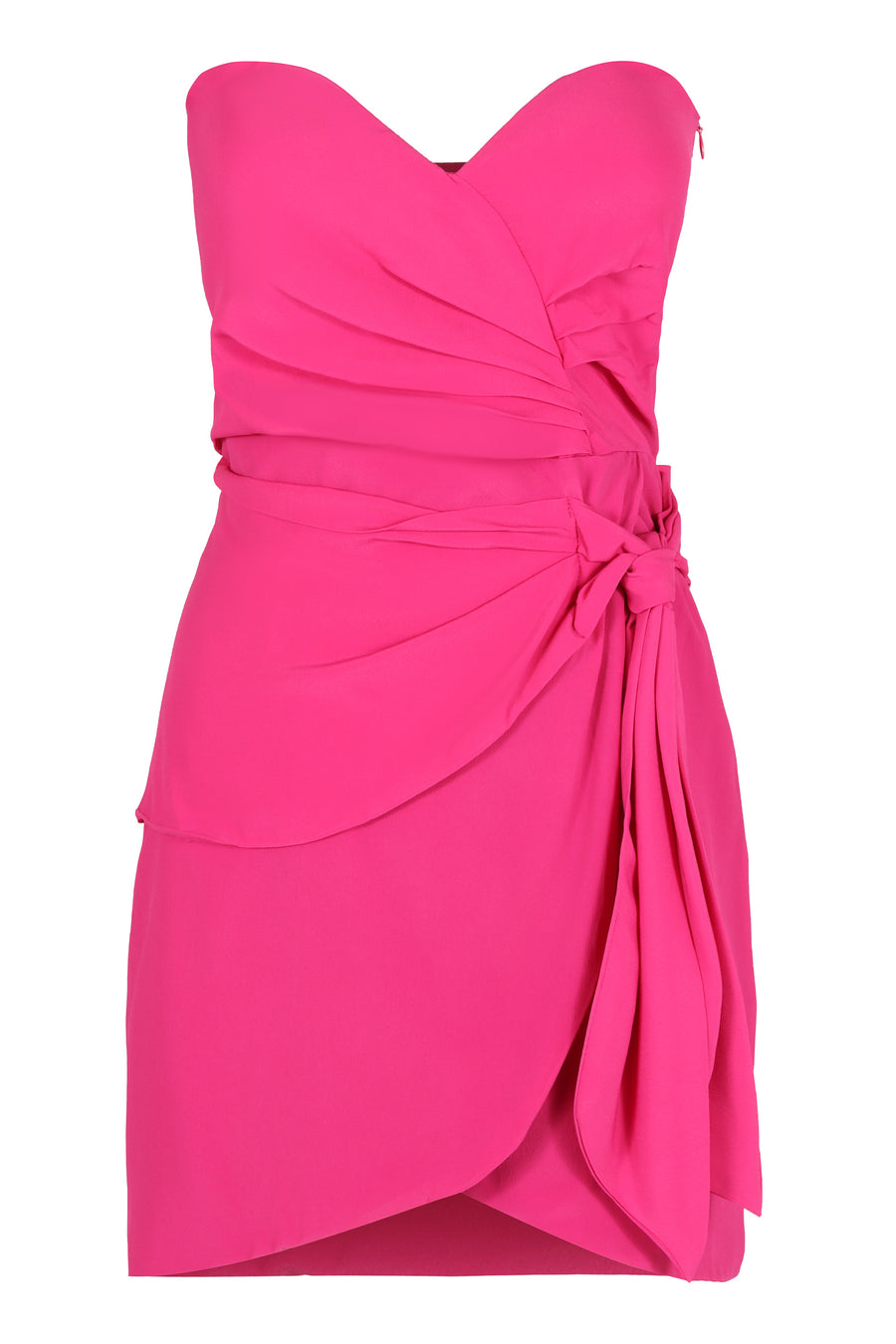 Off-The-Shoulder Fuchsia Dress Silk; Polyester; Acetate