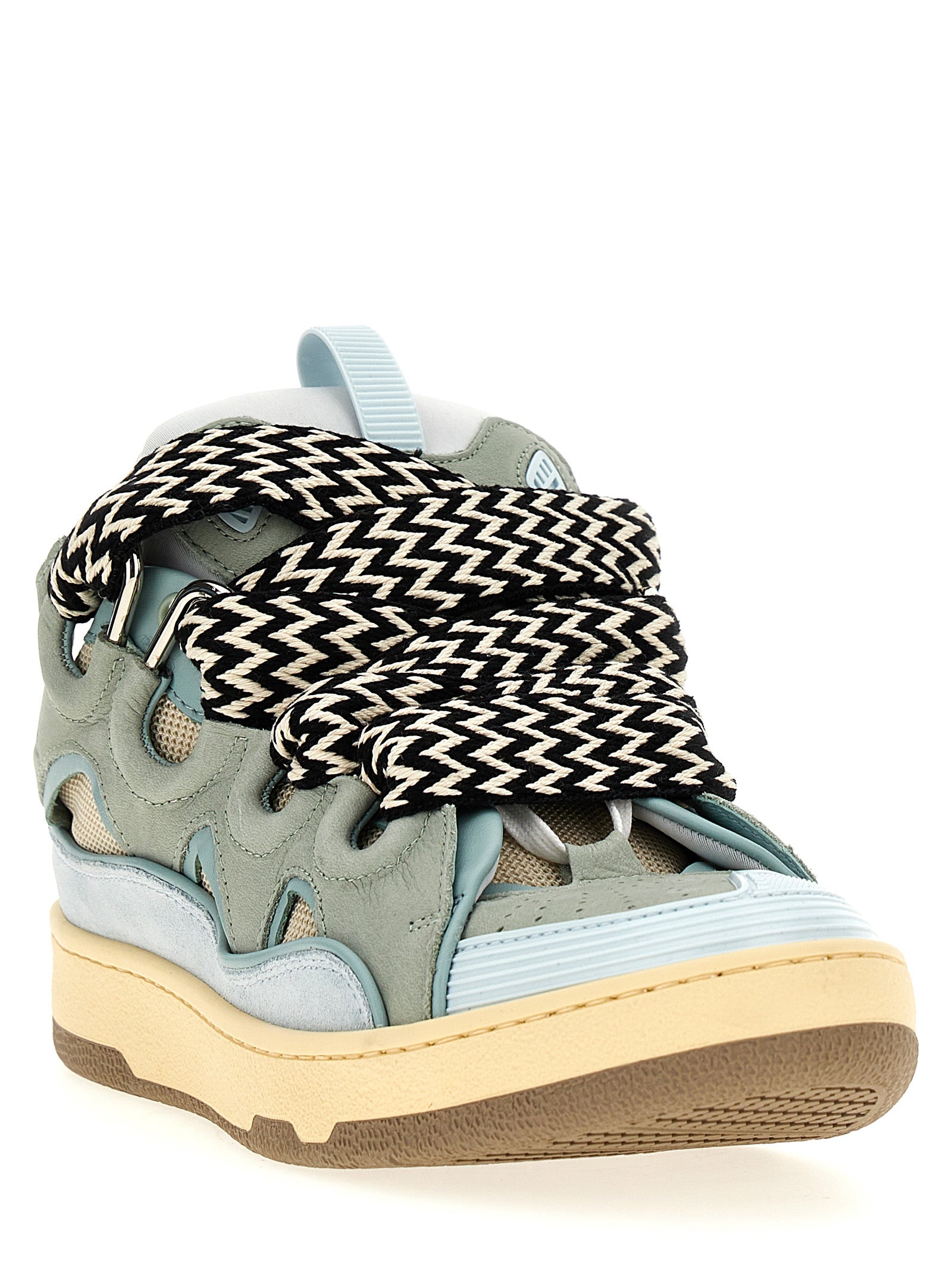 Curb sneakers Light Blue Calfskin Leather Polyester