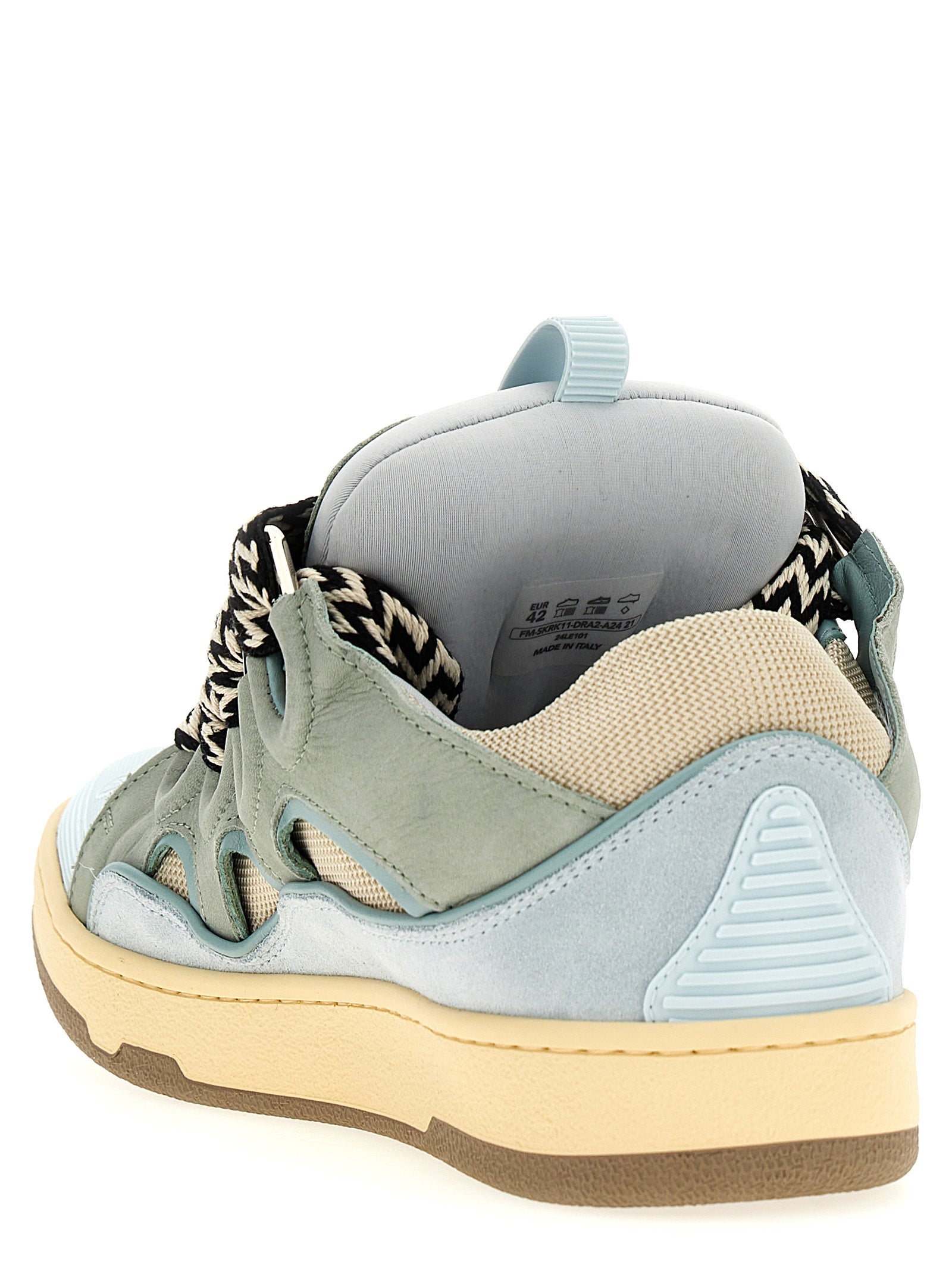 Curb sneakers Light Blue Calfskin Leather Polyester