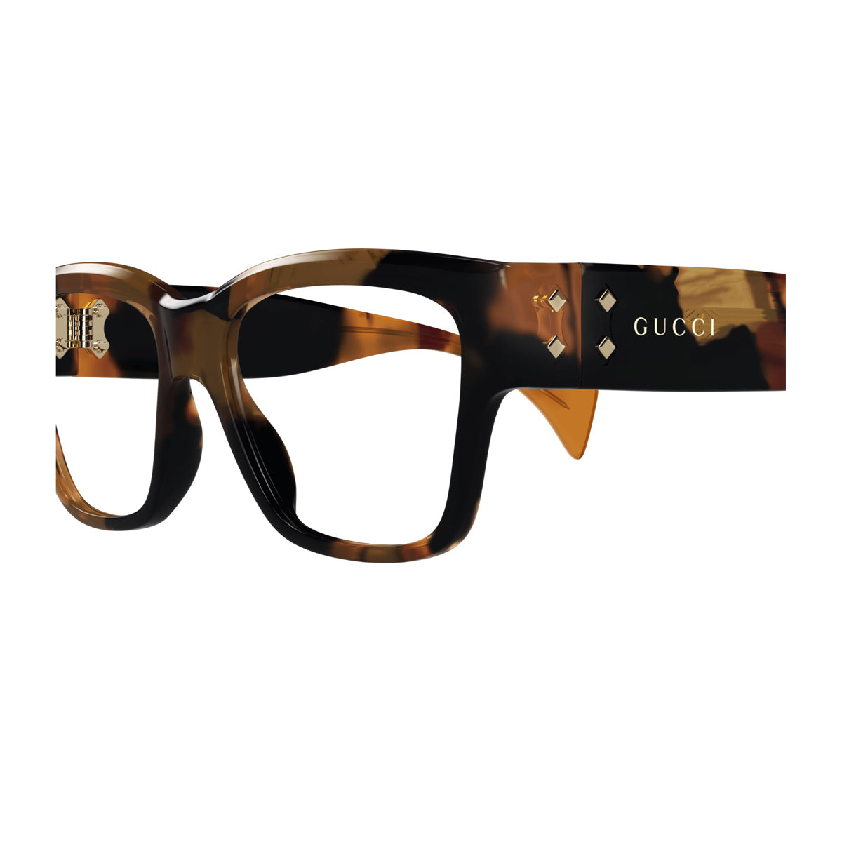Gucci GG1705O Linea Rivets 002 Havana Marrone Acetate Occhiali Da Vista