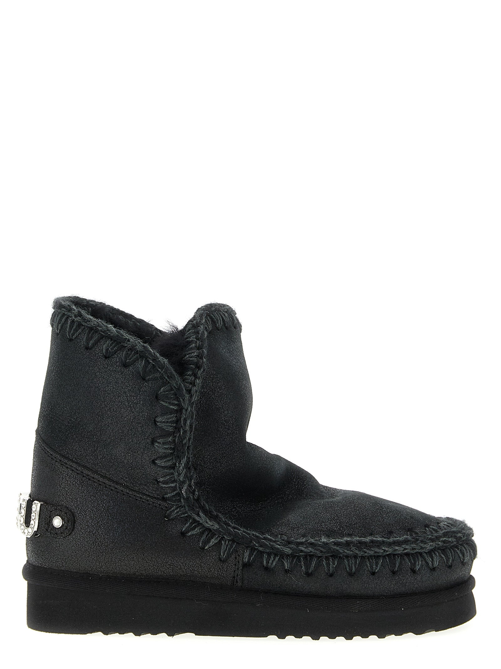 Eskimo 18 Rhinestone Logo ankle boots Black Sheep Leather (ovis Aries) Boots