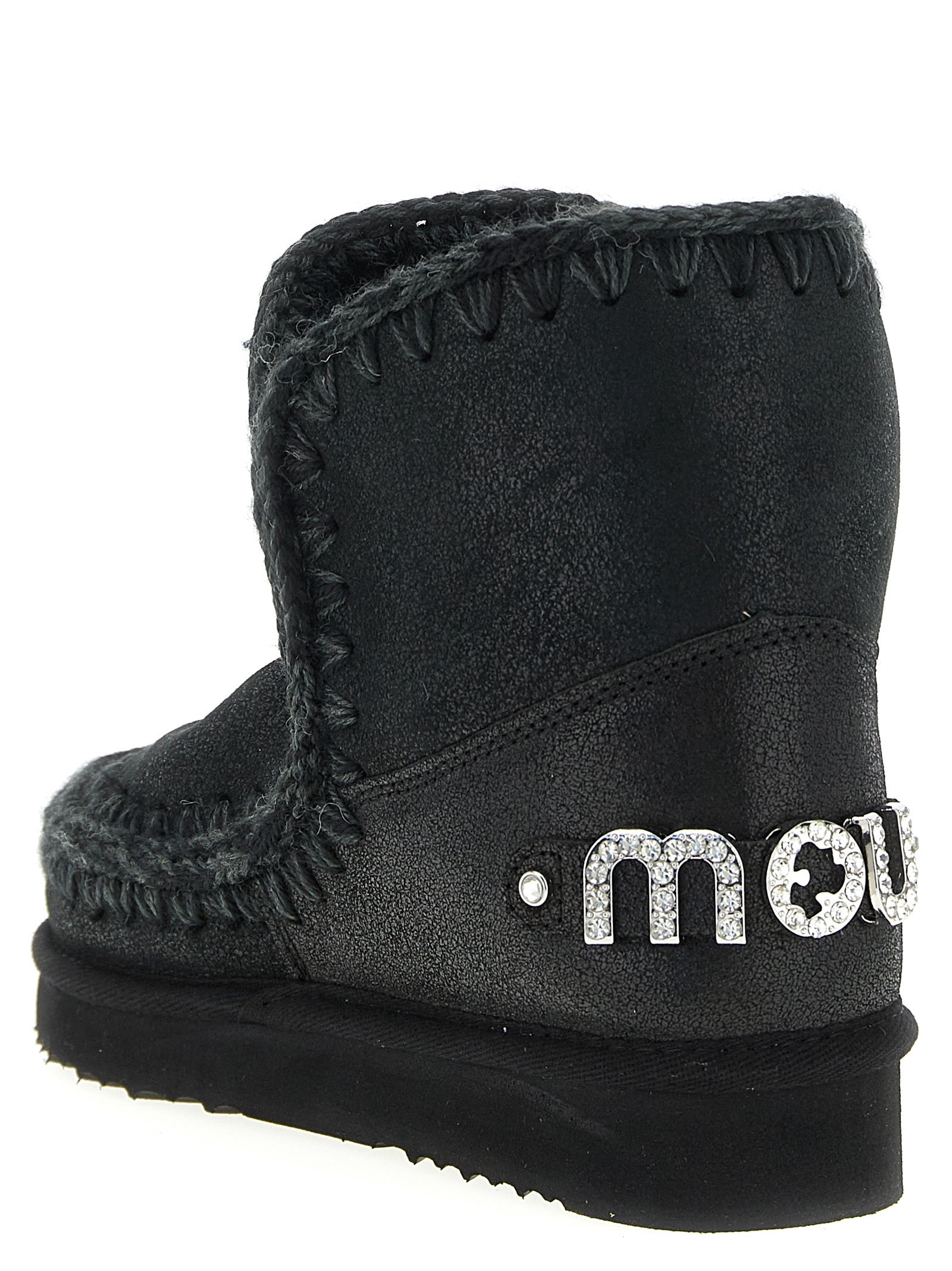 Eskimo 18 Rhinestone Logo ankle boots Black Sheep Leather (ovis Aries) Boots