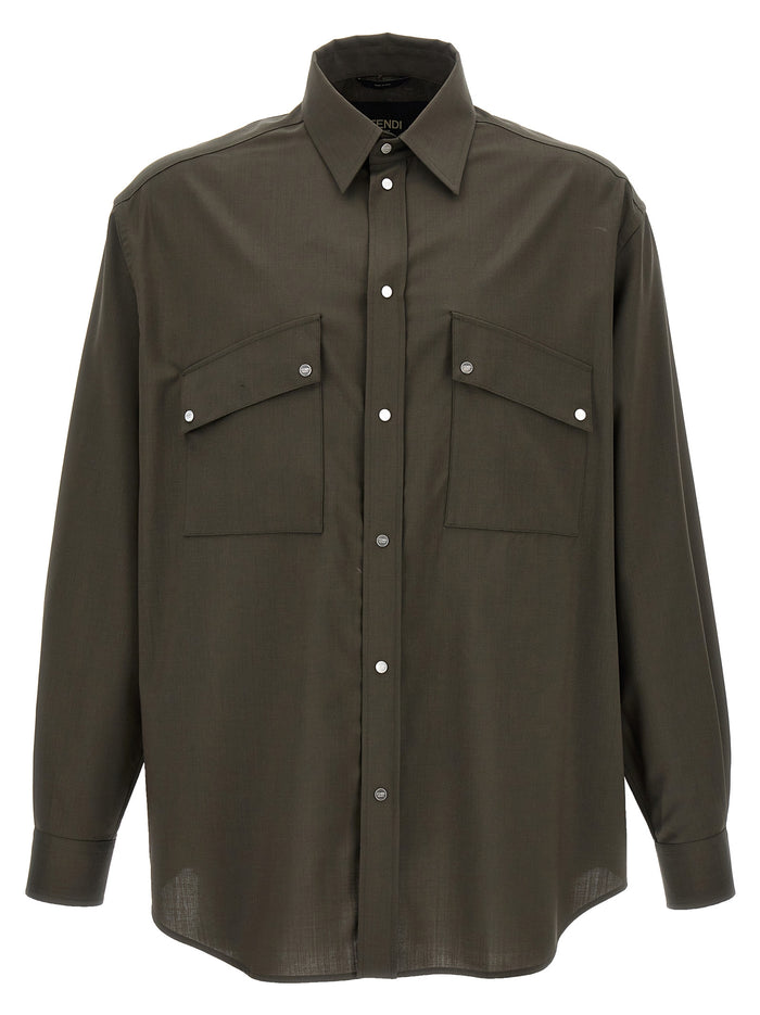 Wool shirt Green Shirt, Blouse