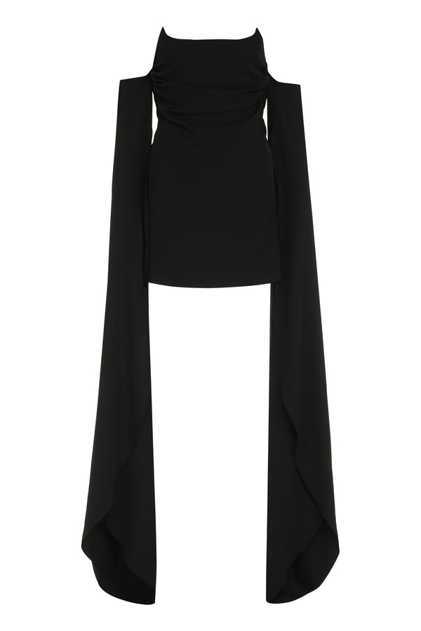 Jersey Mini Dress With Reinforced Corset Black Polyester
