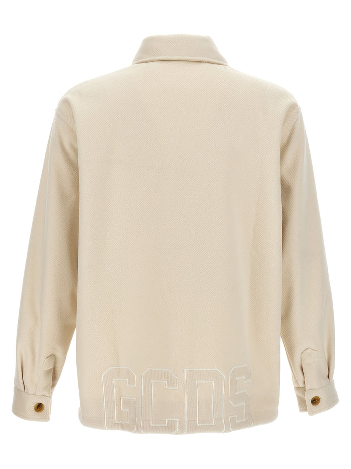Logo embroidery jacket White Polyester Down Jacket, Parka, Casual