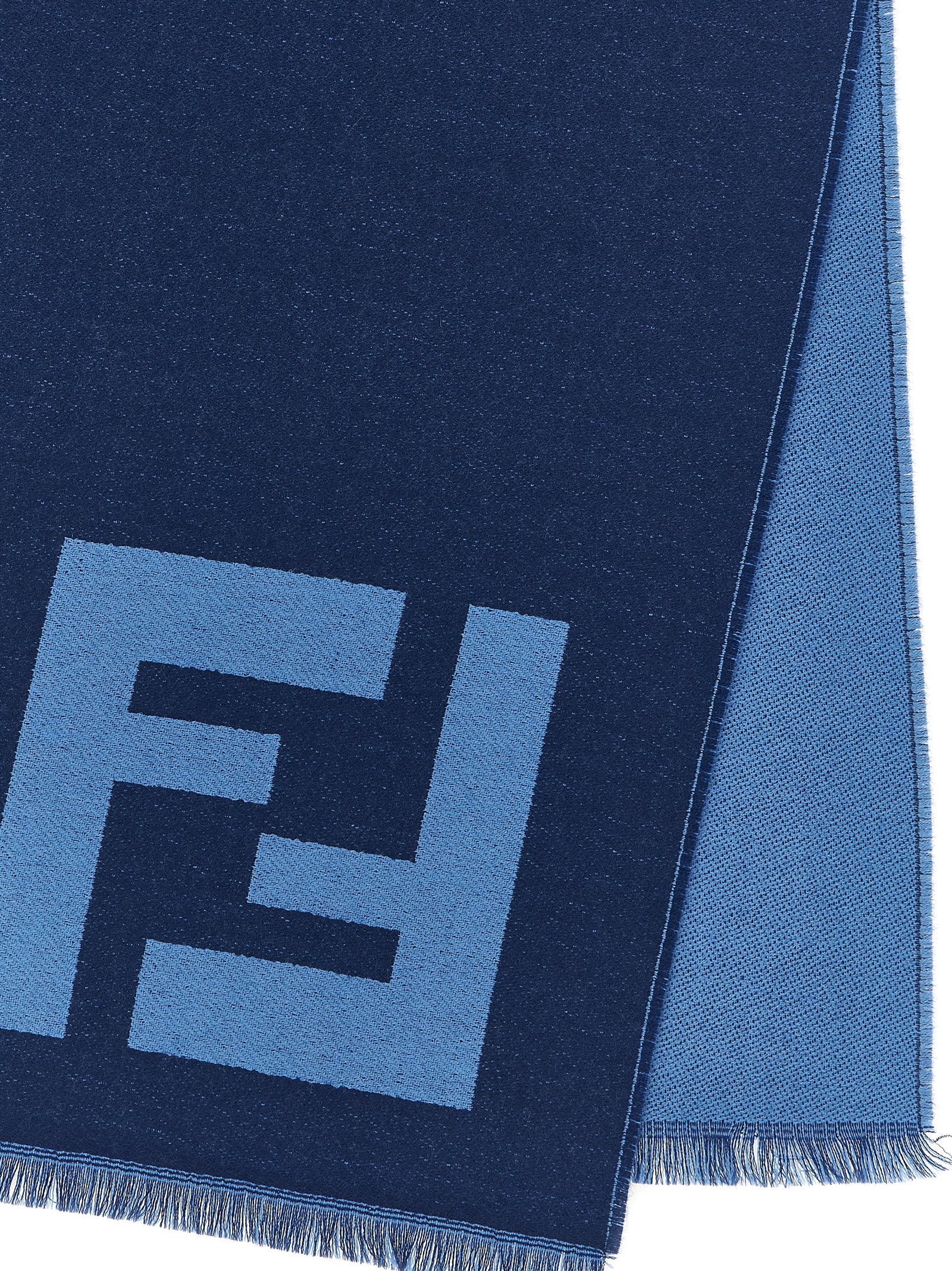 FF macro scarf Blue Virgin Wool Scarves, Foulards