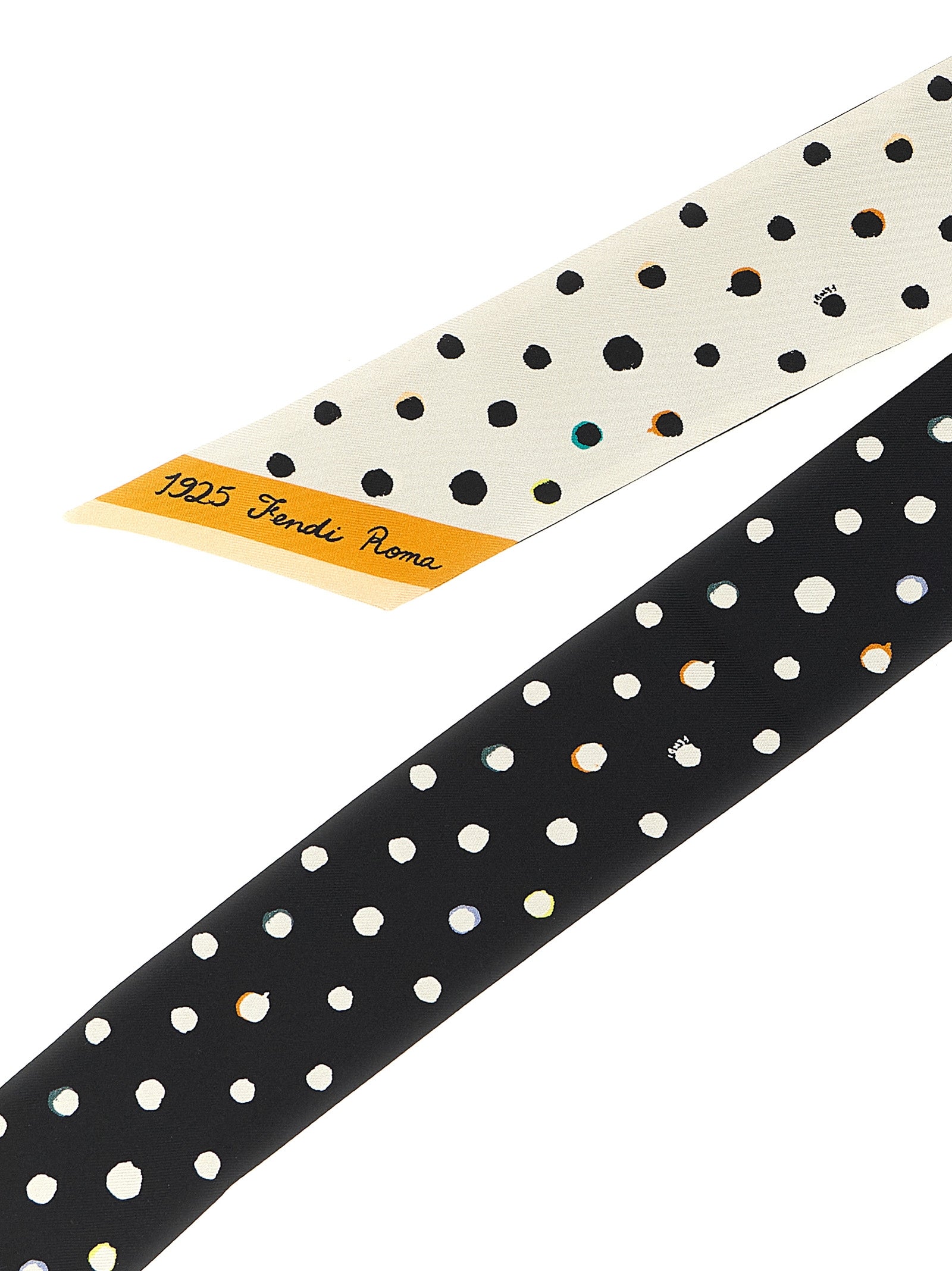 Double-sided Wrappy bandeau White/black Silk Scarves, Foulards