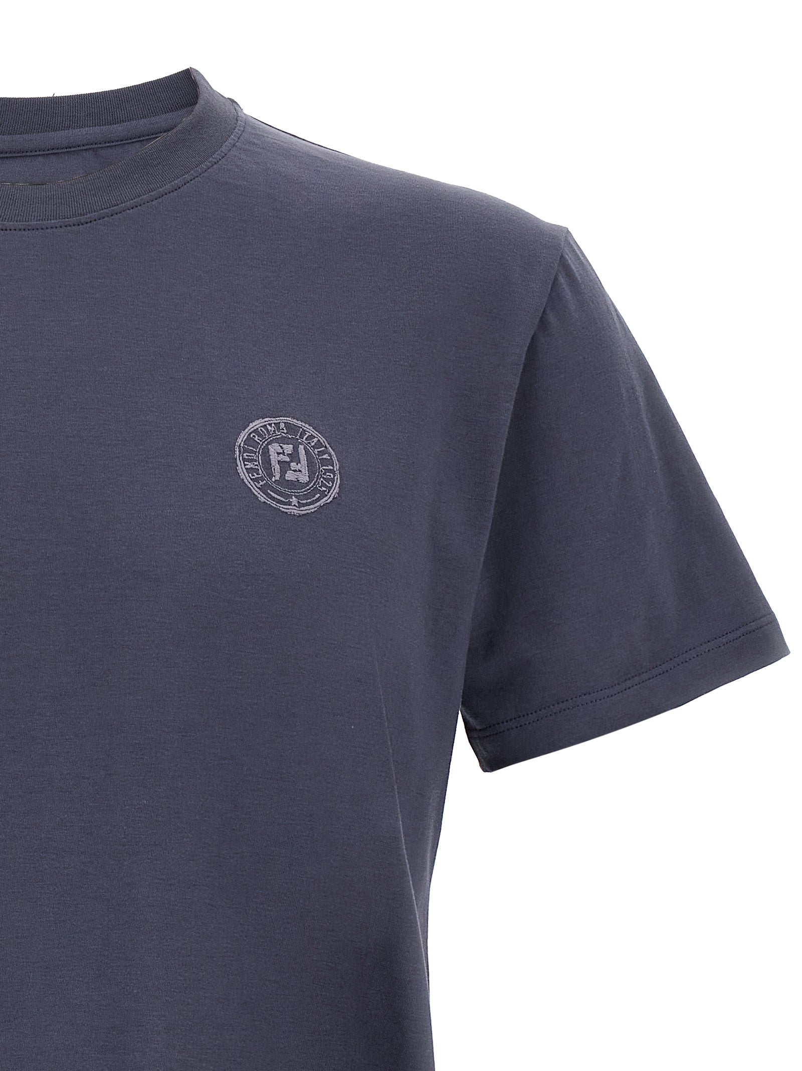 Postcards T-shirt Blue Cotton