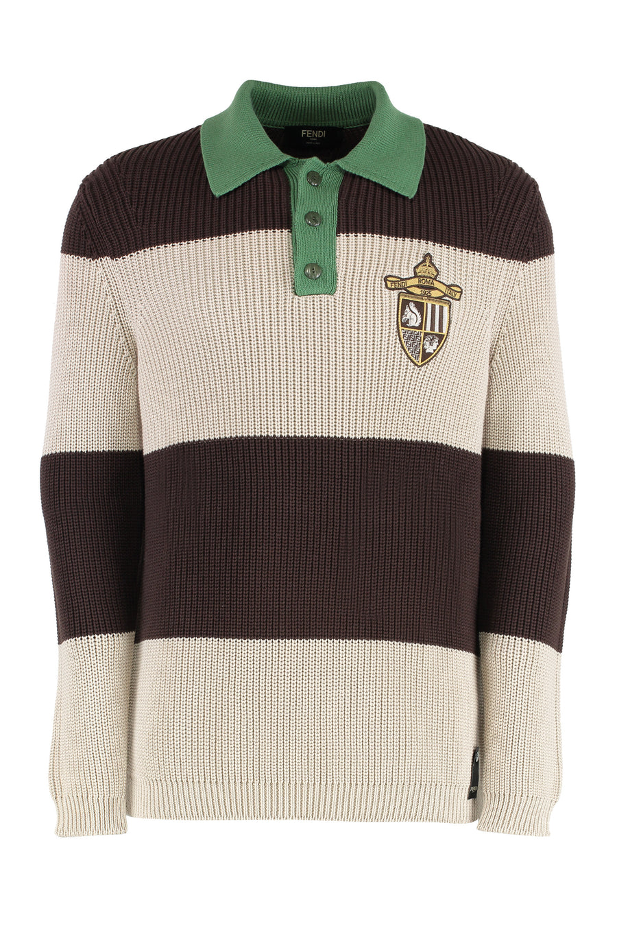 Knitted Cotton Polo Shirt Brown