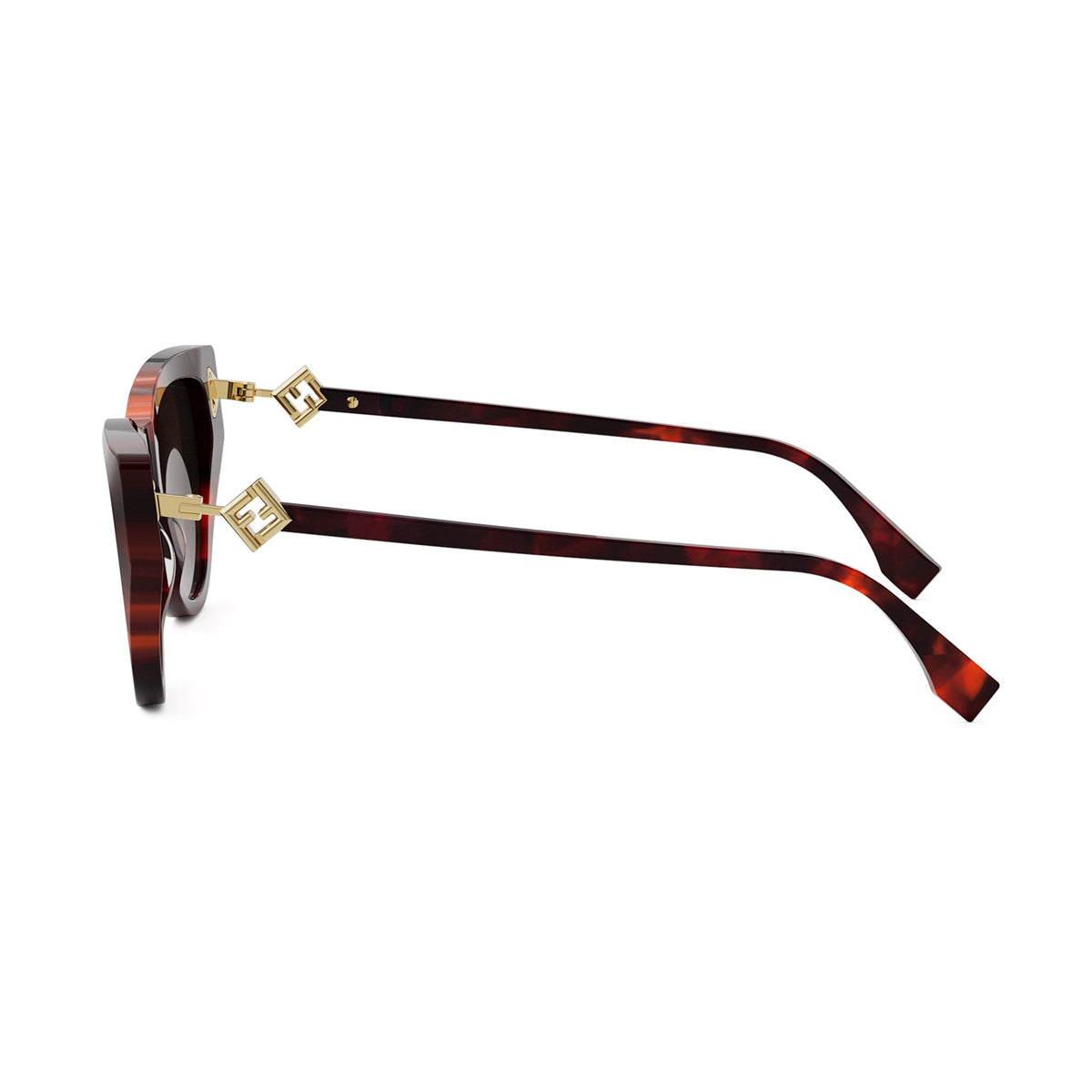 FE40149I FF Diamonds 54F Havana Rosso Marrone Acetate Occhiali Da Sole