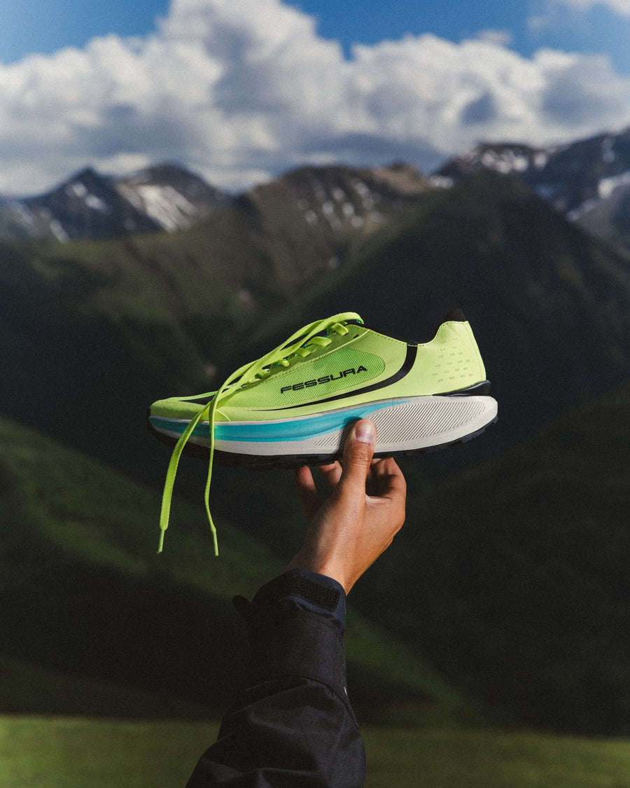 Fessura Nylon trail sneaker in yellow