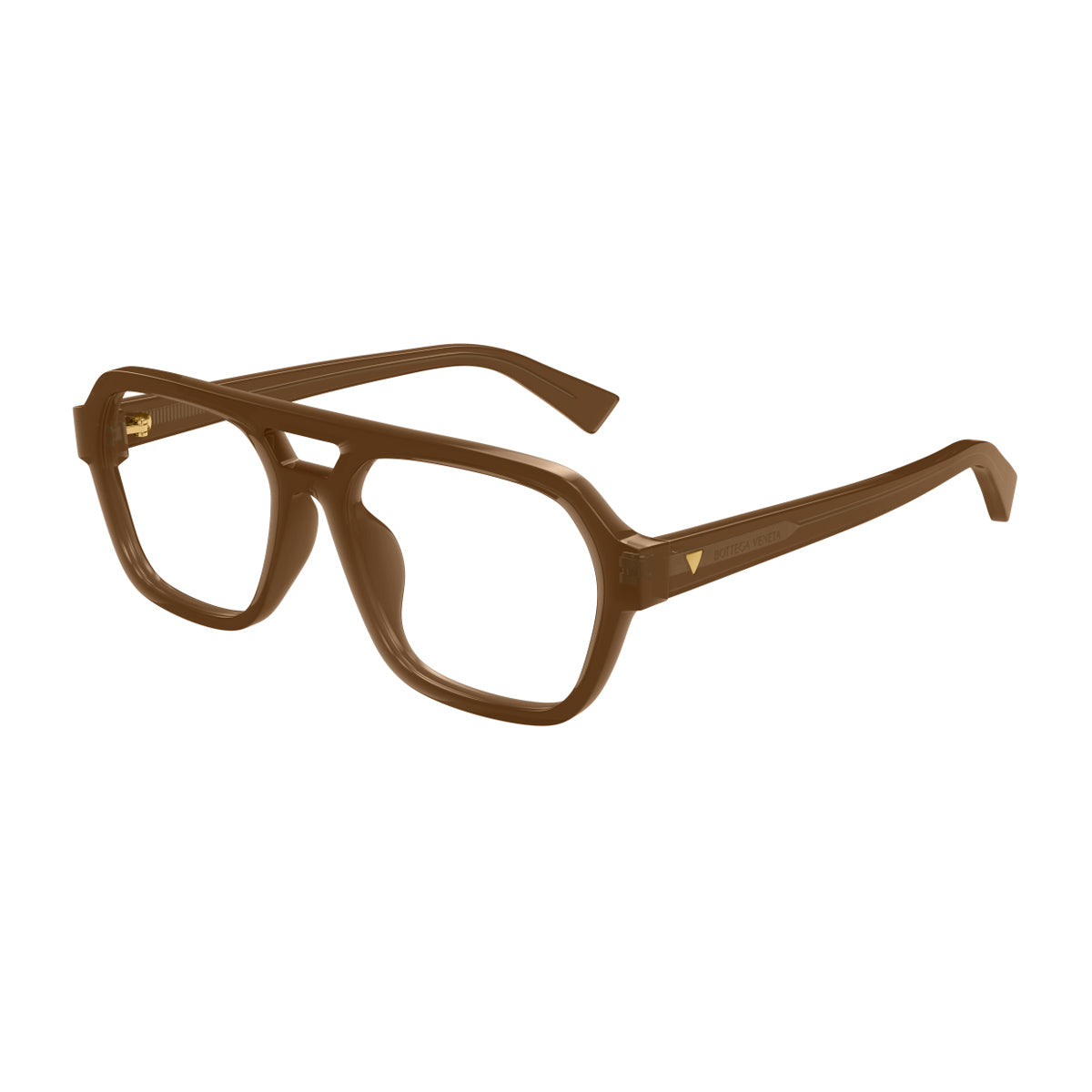 Bottega Veneta BV1336OA Linea New Classic 004 Brown Transparent Marrone Recycled Acetate Occhiali Da Vista