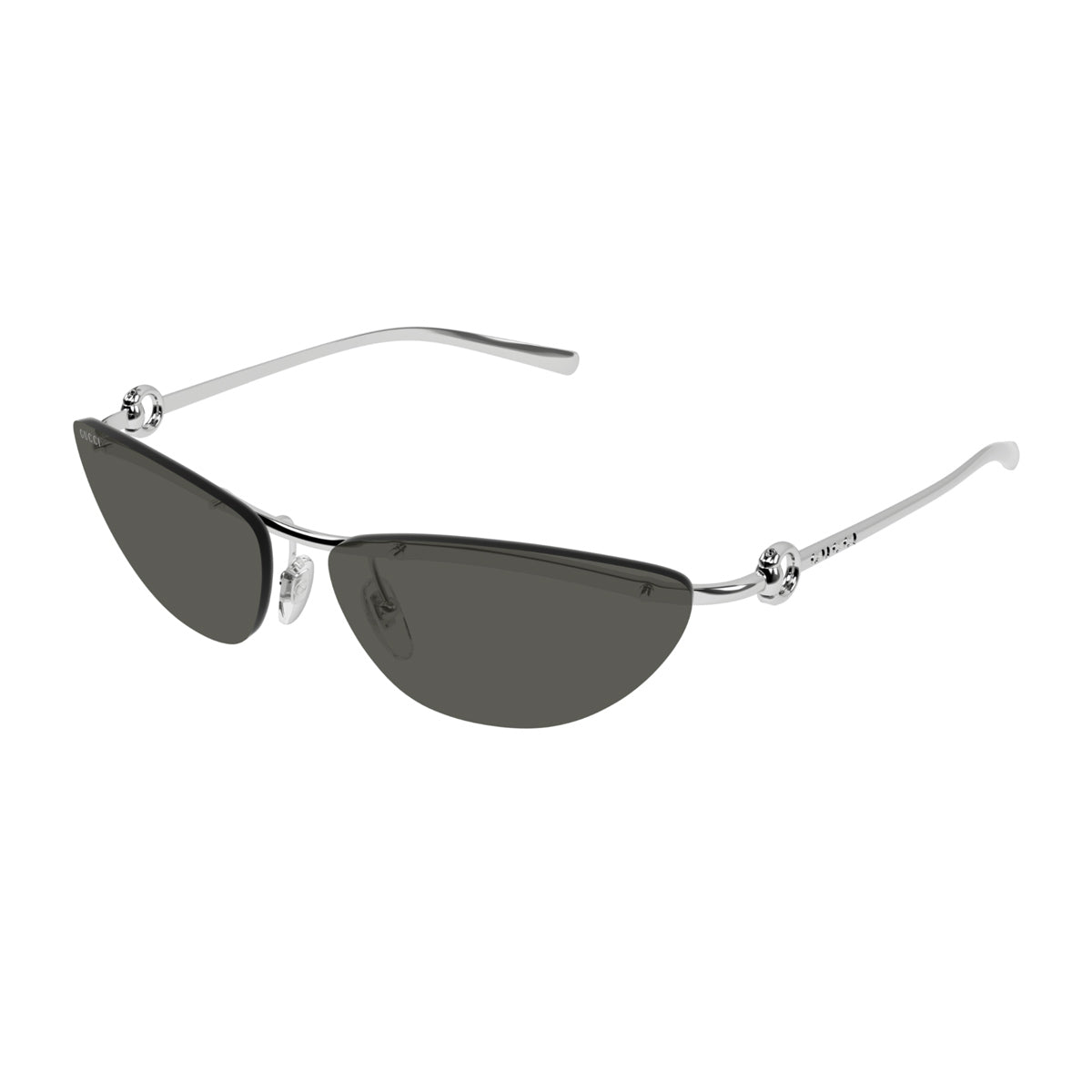 Gucci GG1701S Linea Horsebit 001 Silver Grey Argento Metal Occhiali Da Sole