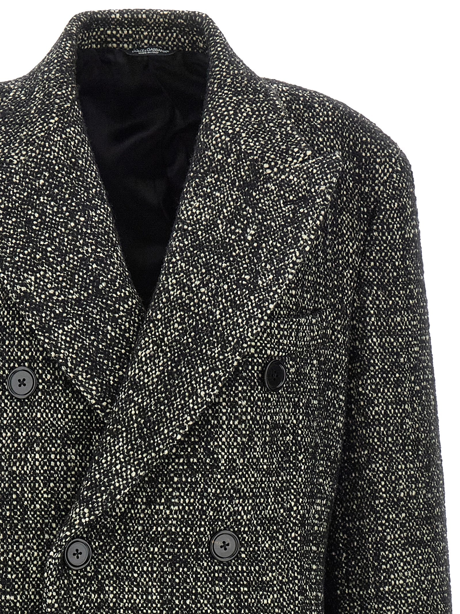 Bouclé wool coat White/black Pa Ws Wv Coats, Trench
