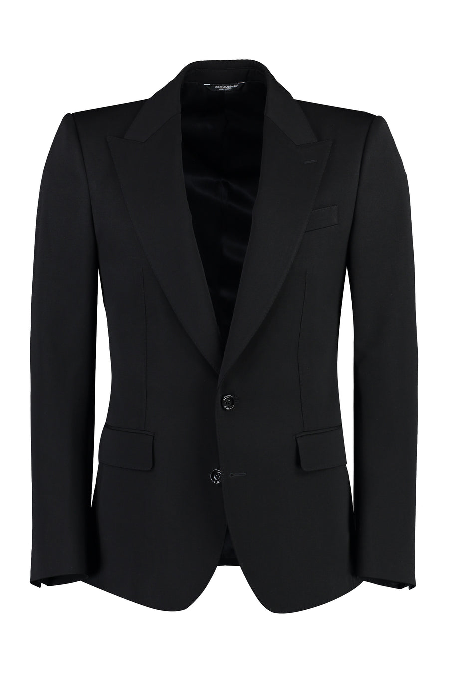 Jacket Single-Breasted Virgin Wool Black Suit & Dinner