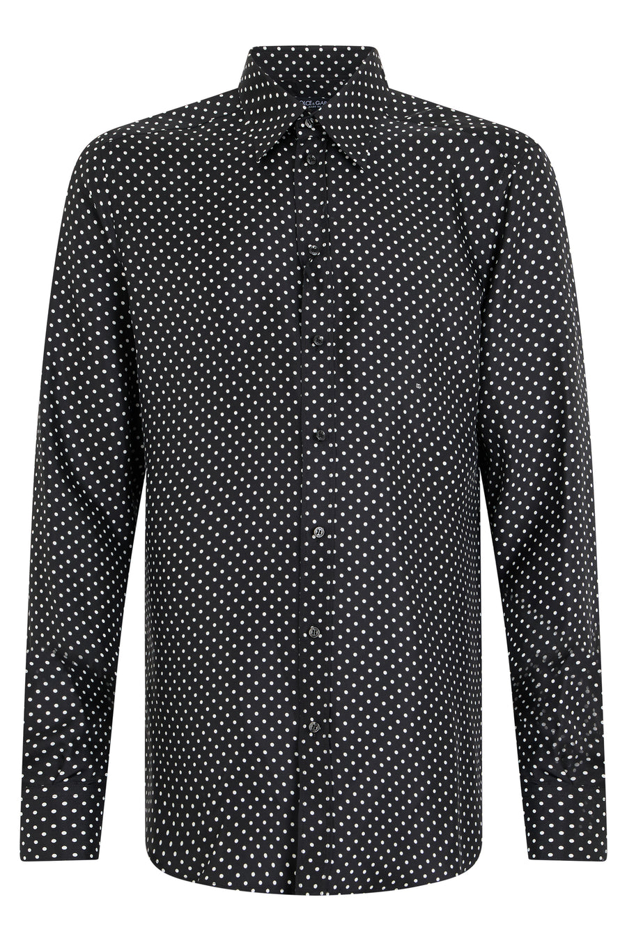 Shirt Silk Twill, Black Polka Dot