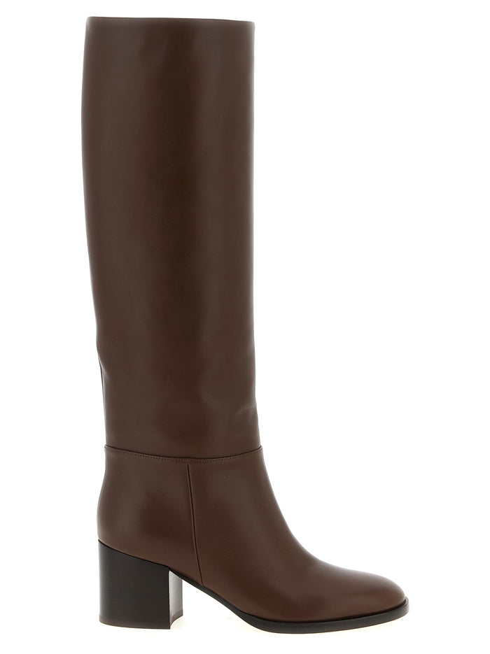 Santiago boots Brown Calfskin Leather (bos Taurus) Boots, Ankle