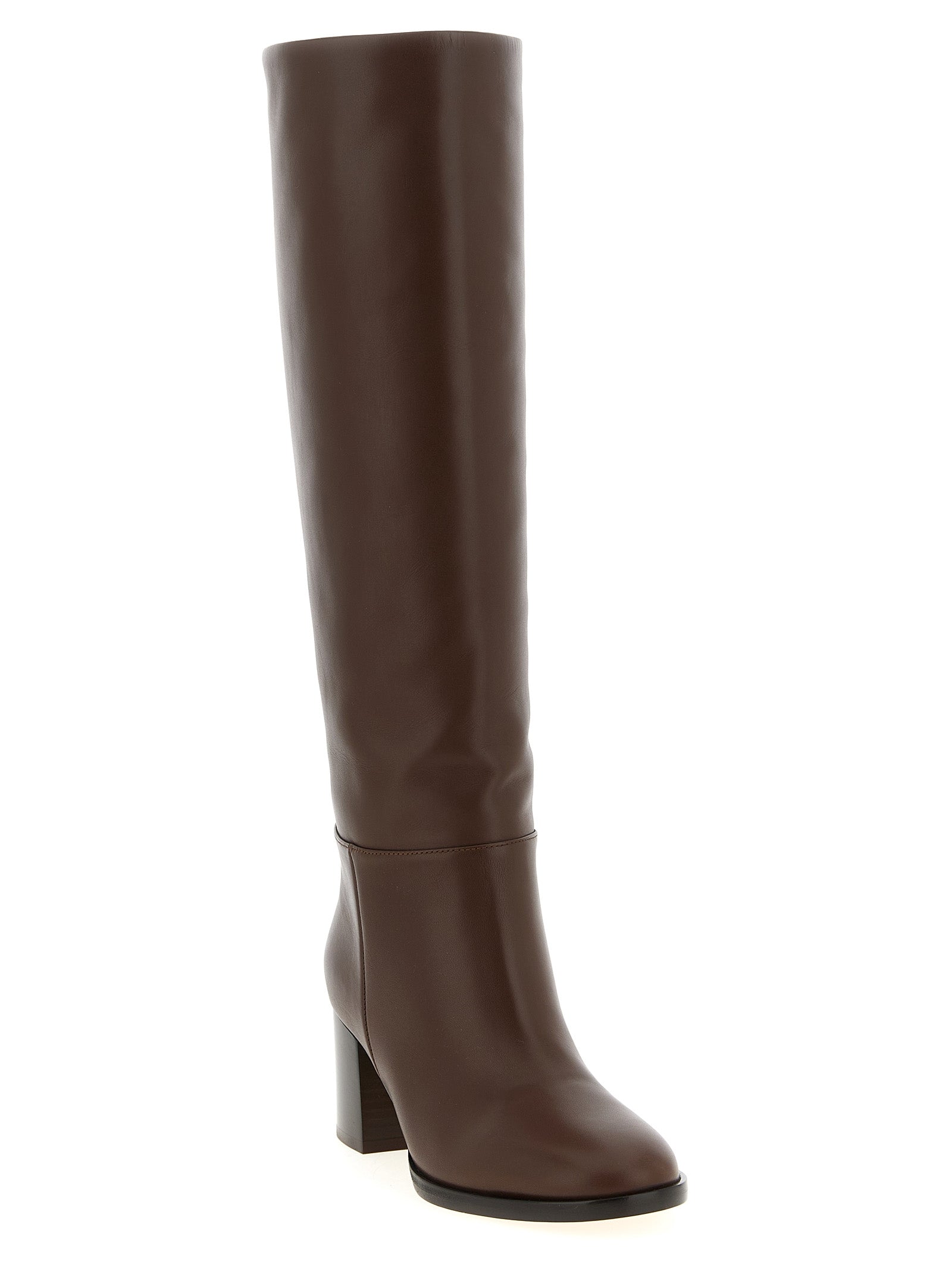 Santiago boots Brown Calfskin Leather (bos Taurus) Boots, Ankle