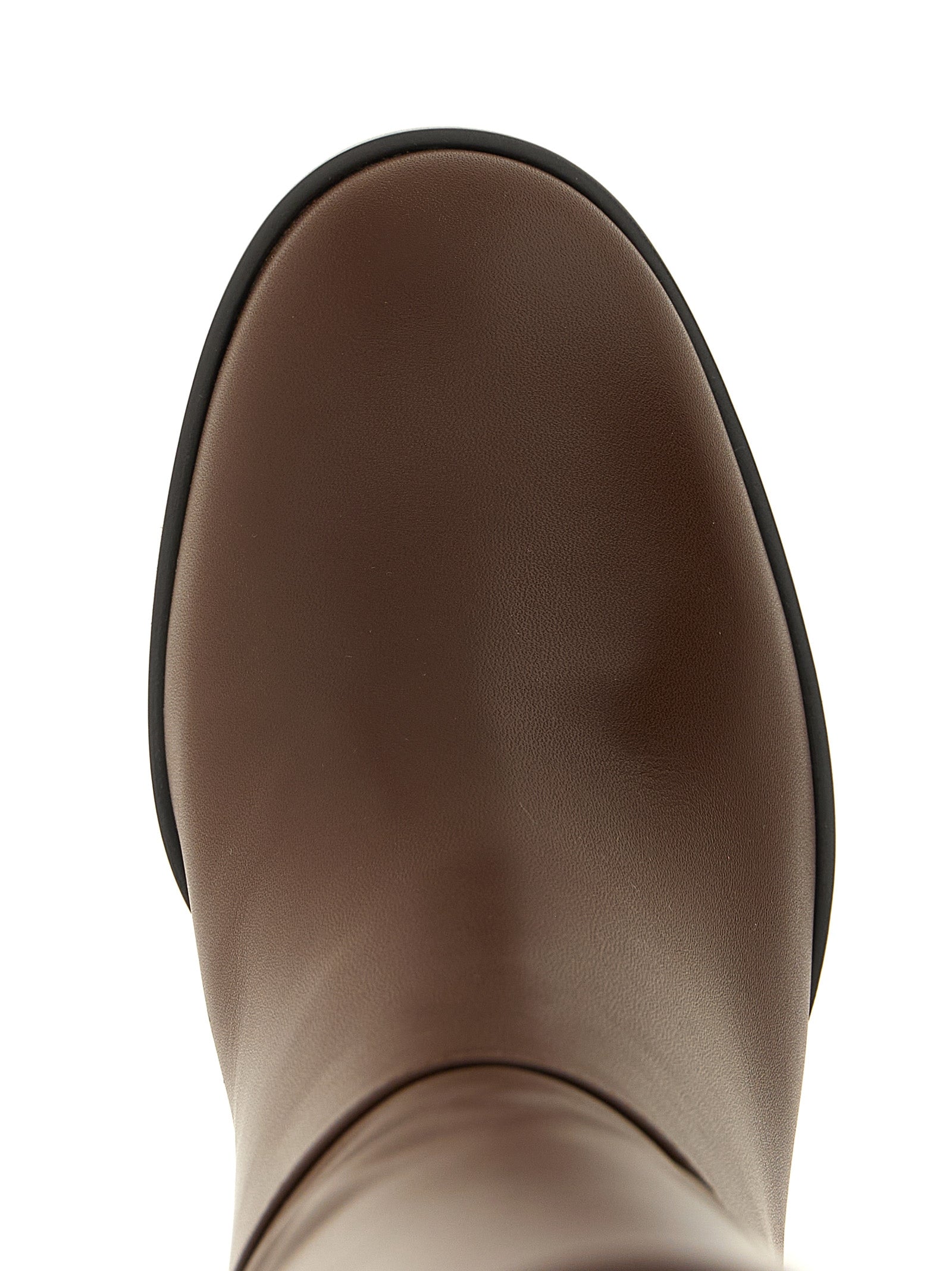 Santiago boots Brown Calfskin Leather (bos Taurus) Boots, Ankle