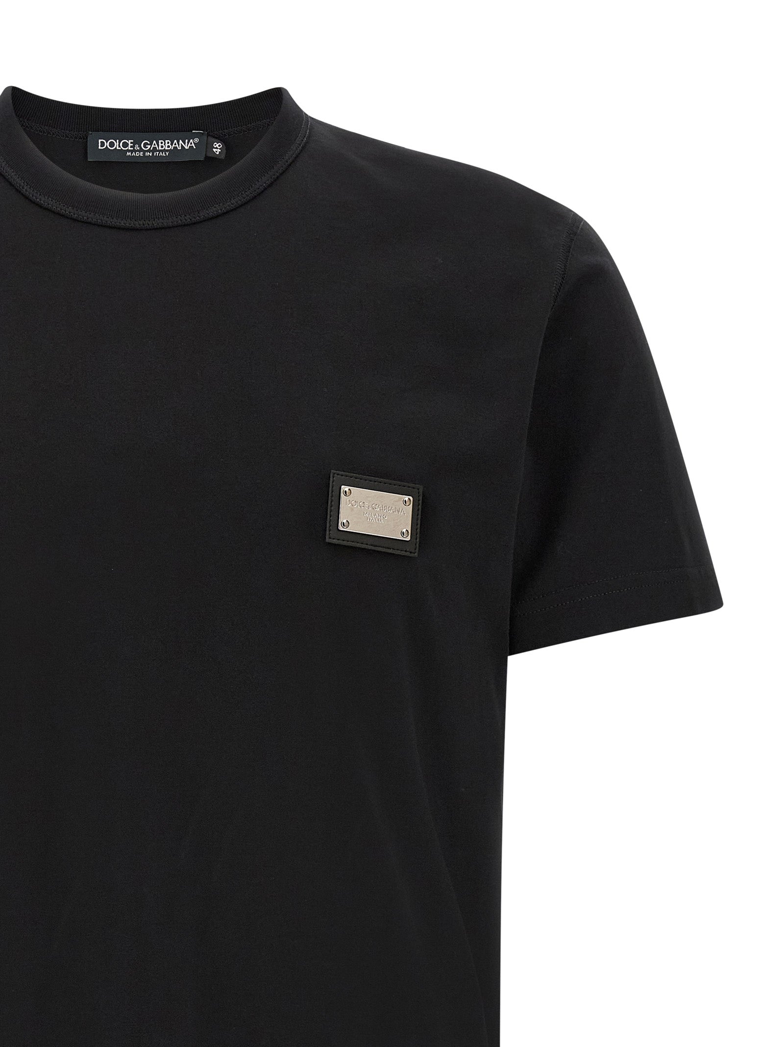 Logo plate T-shirt Black Cotton