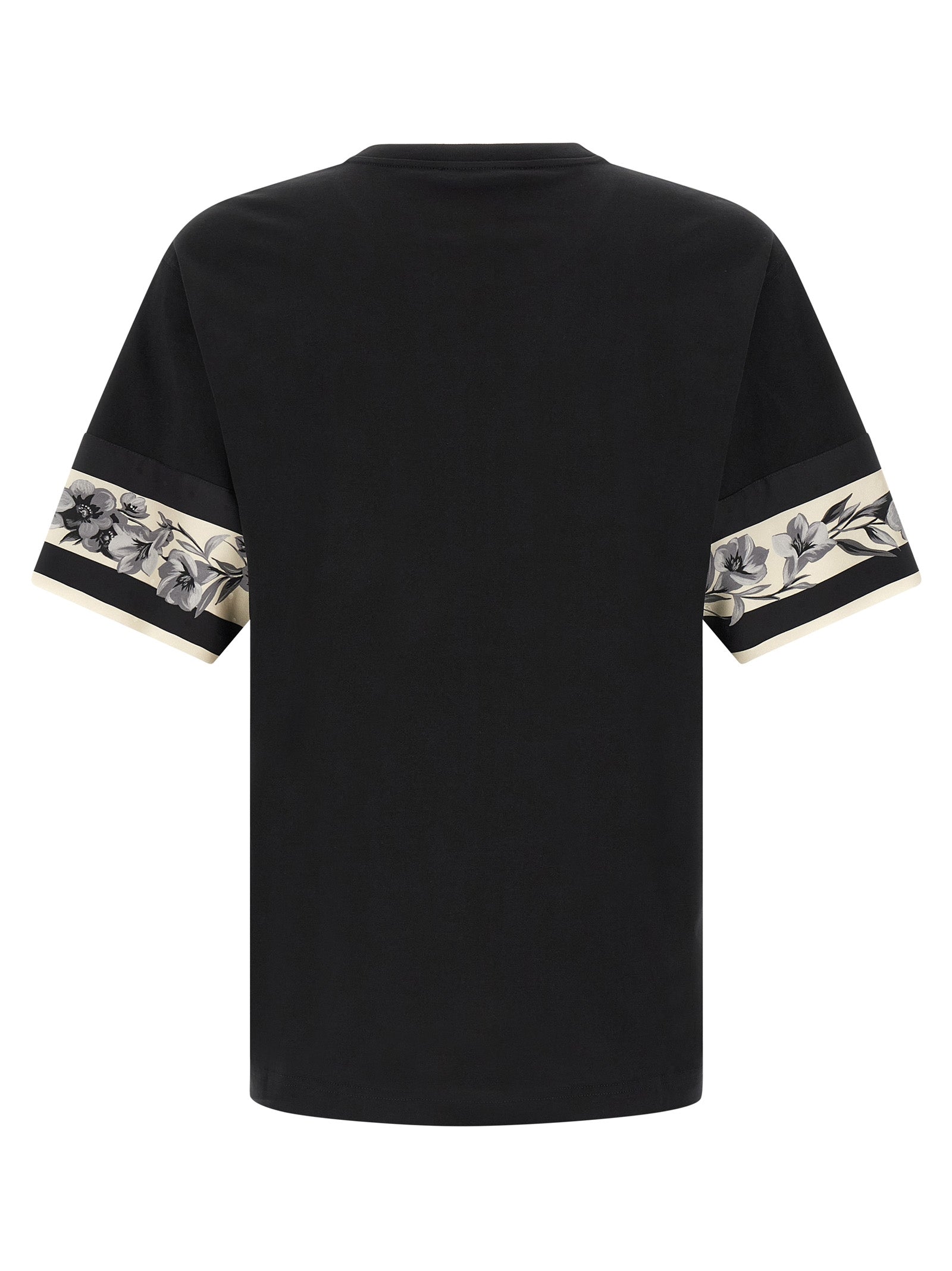 Silk detail T-shirt Black Cotton