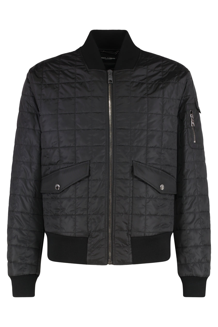 Black Padded Bomber Jacket Polyamide