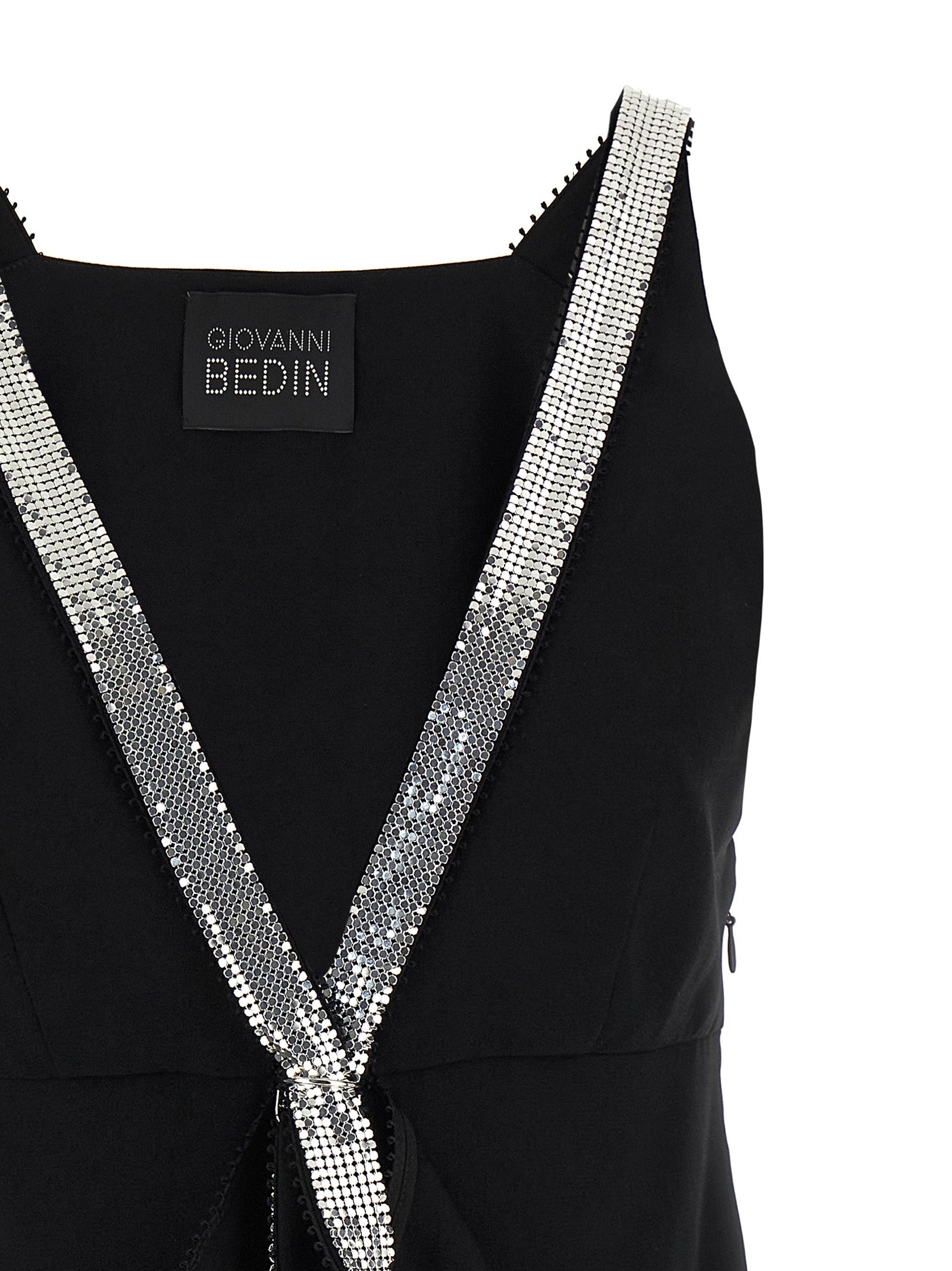 Studded ribbon dress Black Viscose