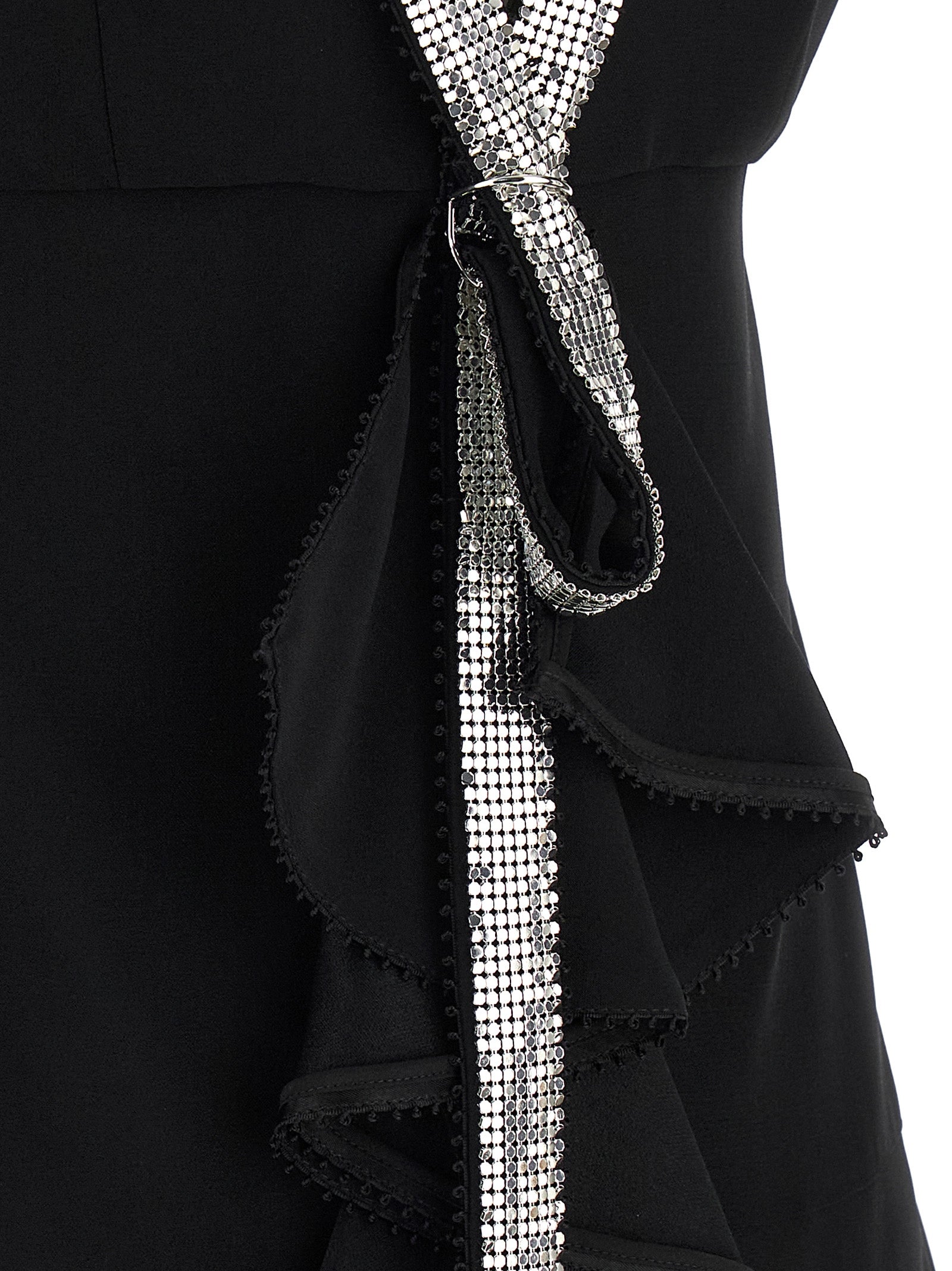 Studded ribbon dress Black Viscose