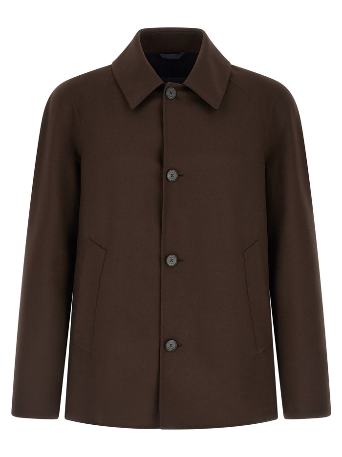 Cool wool jacket Brown Polyester Elastane Af Down Jacket, Parka, Casual