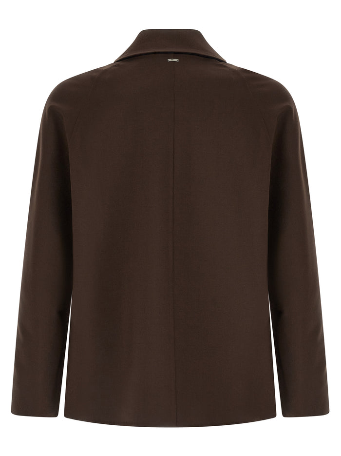 Cool wool jacket Brown Polyester Elastane Af Down Jacket, Parka, Casual