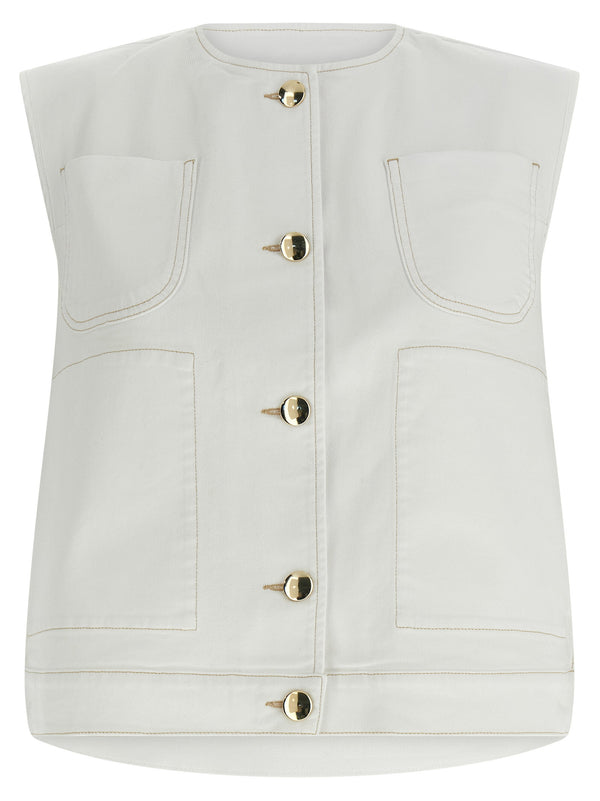 Fabiana Filippi Denim And Knit Vest