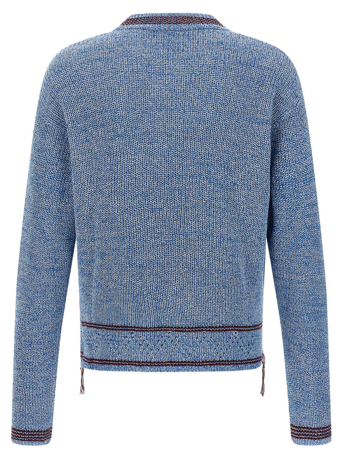 Marni Mending sweater Light Blue Cotton Sweater, Cardigans