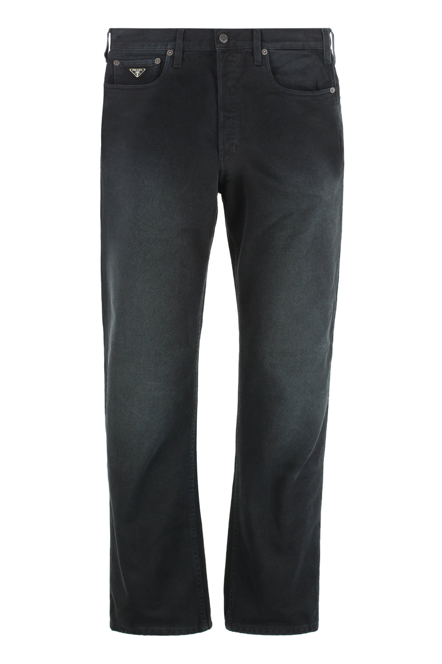 Straight-Leg Jeans Black Cotton Regular &