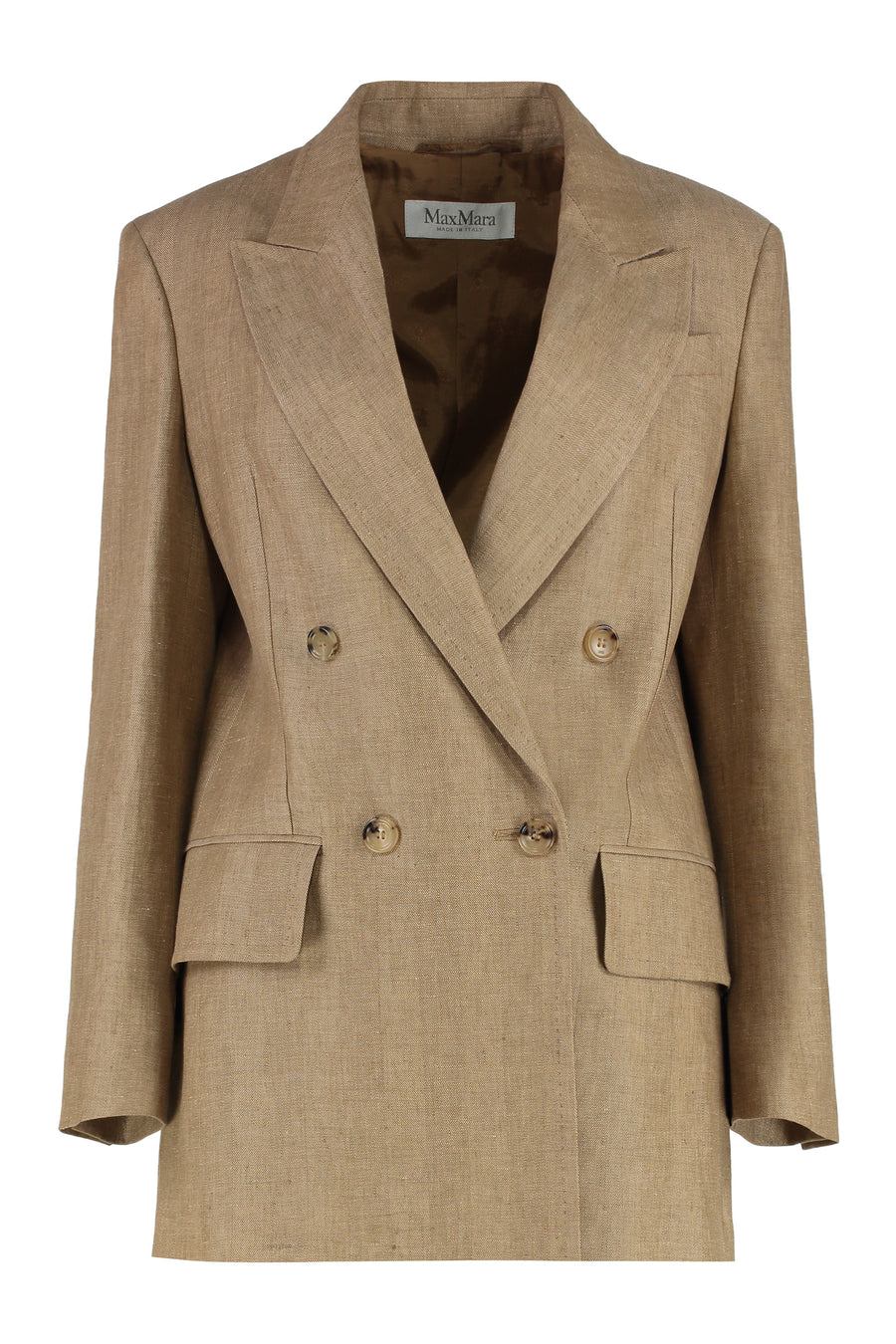 Gerla Linen Jacket Saddle Brown Blazers