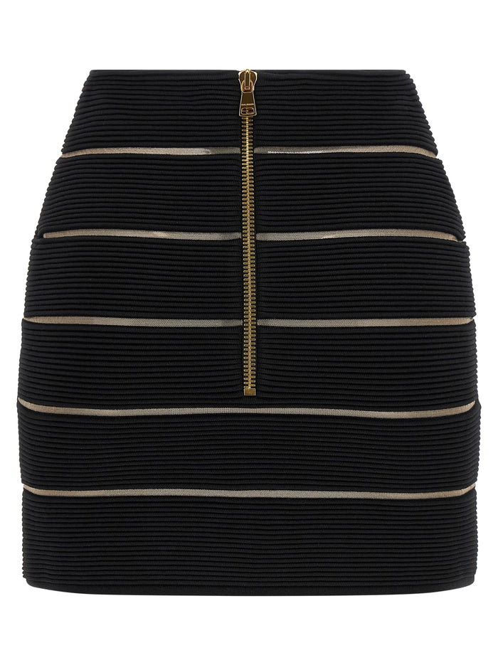 V-shaped waist skirt Black