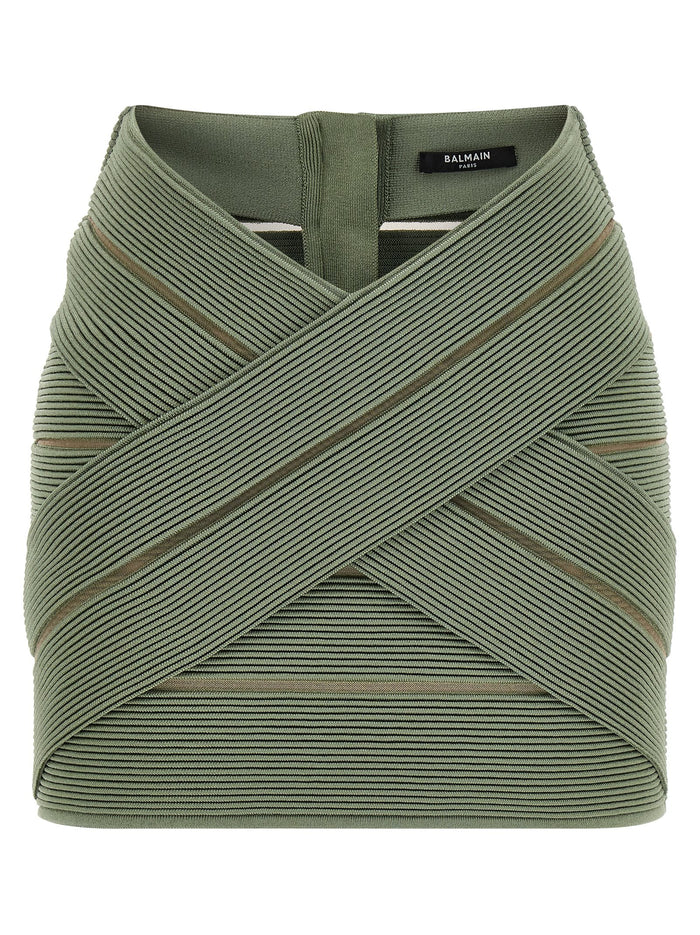 V-shaped waist skirt Green