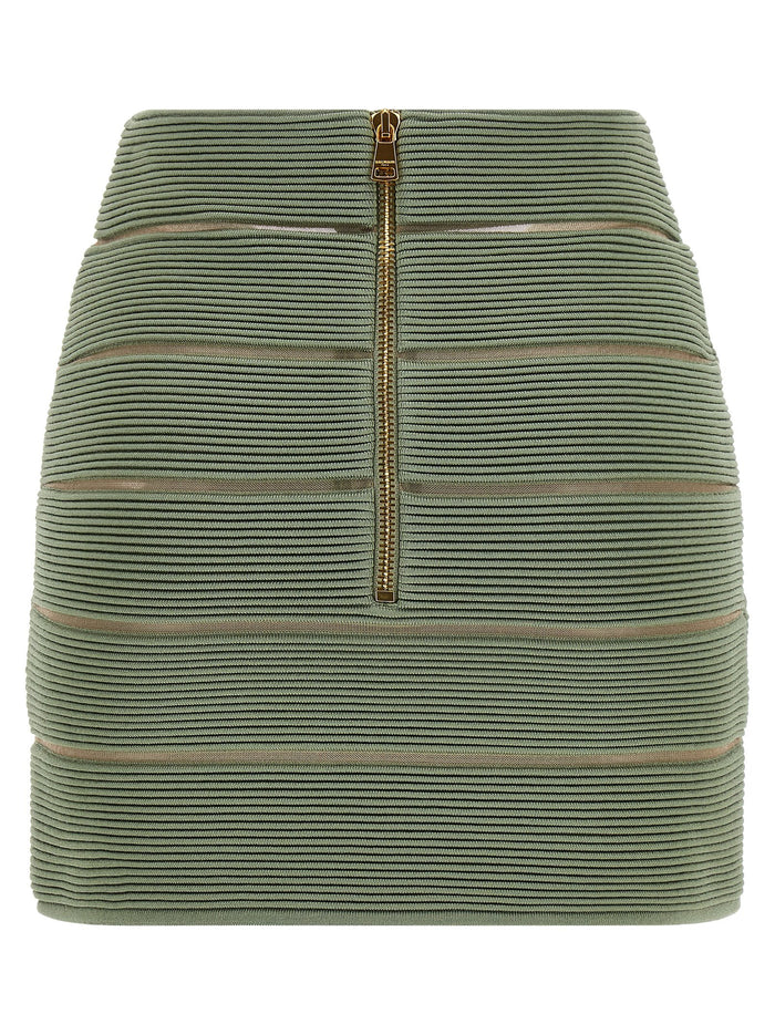 V-shaped waist skirt Green