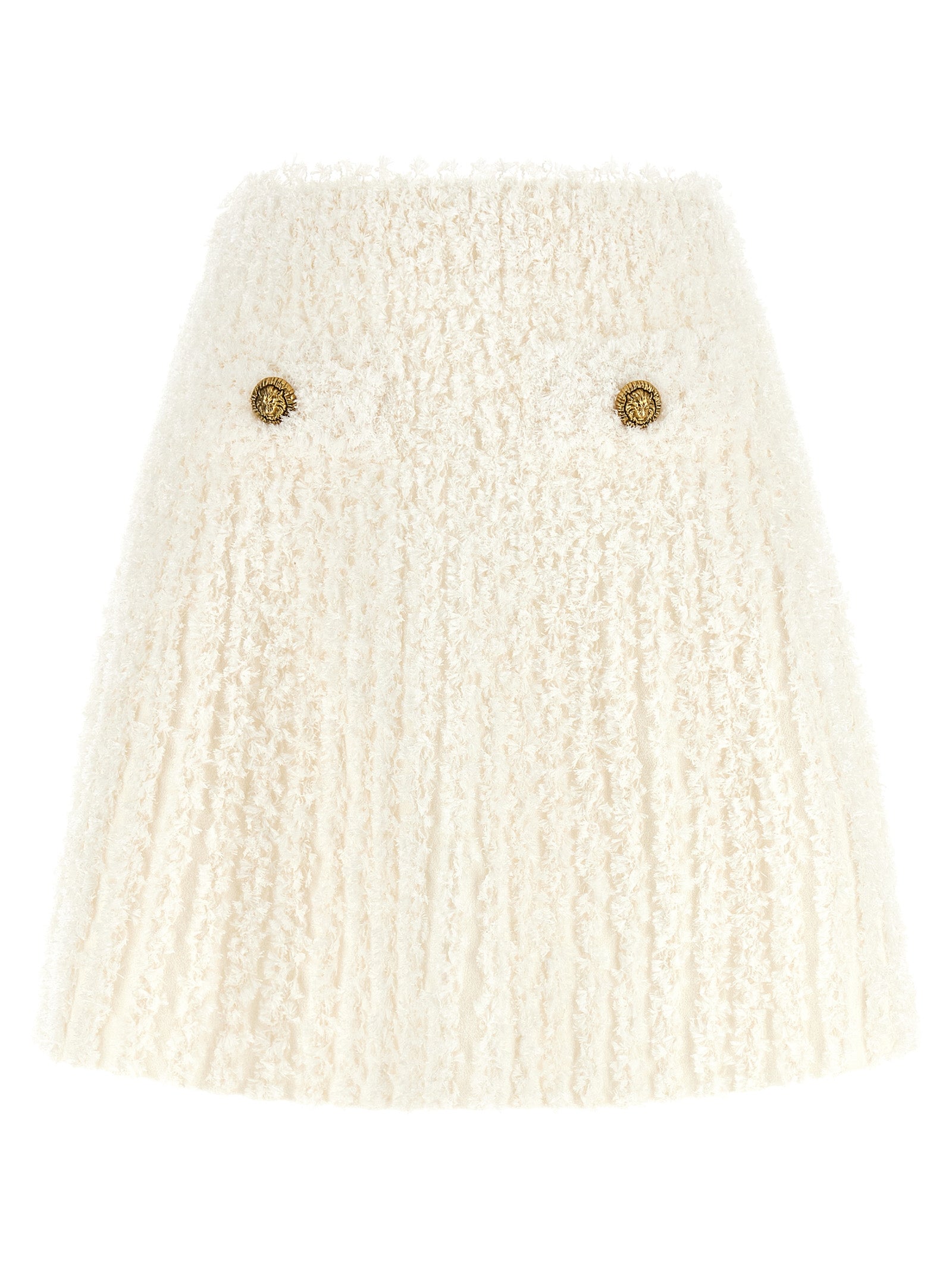 Plumetis tweed skirt White