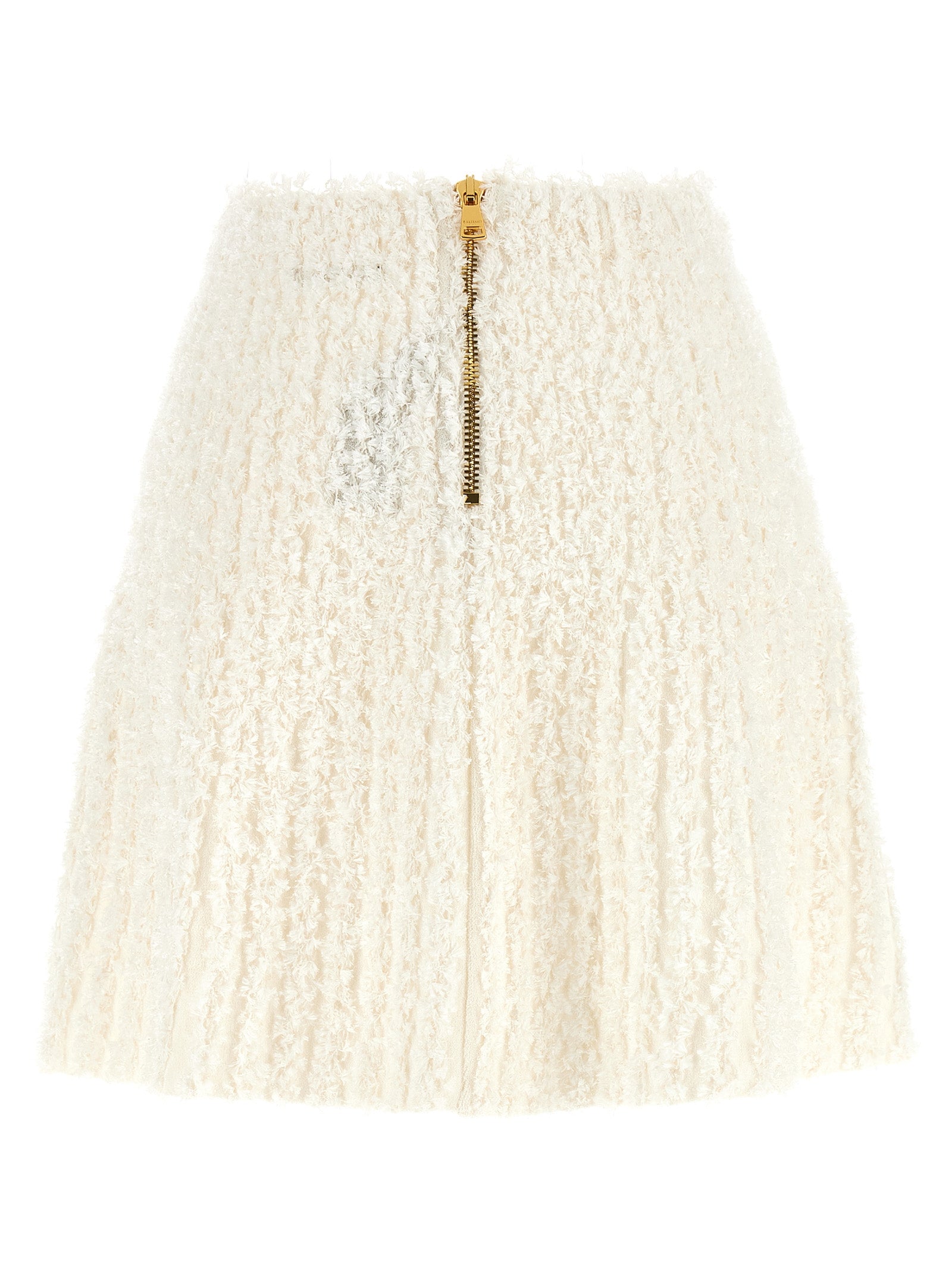 Plumetis tweed skirt White