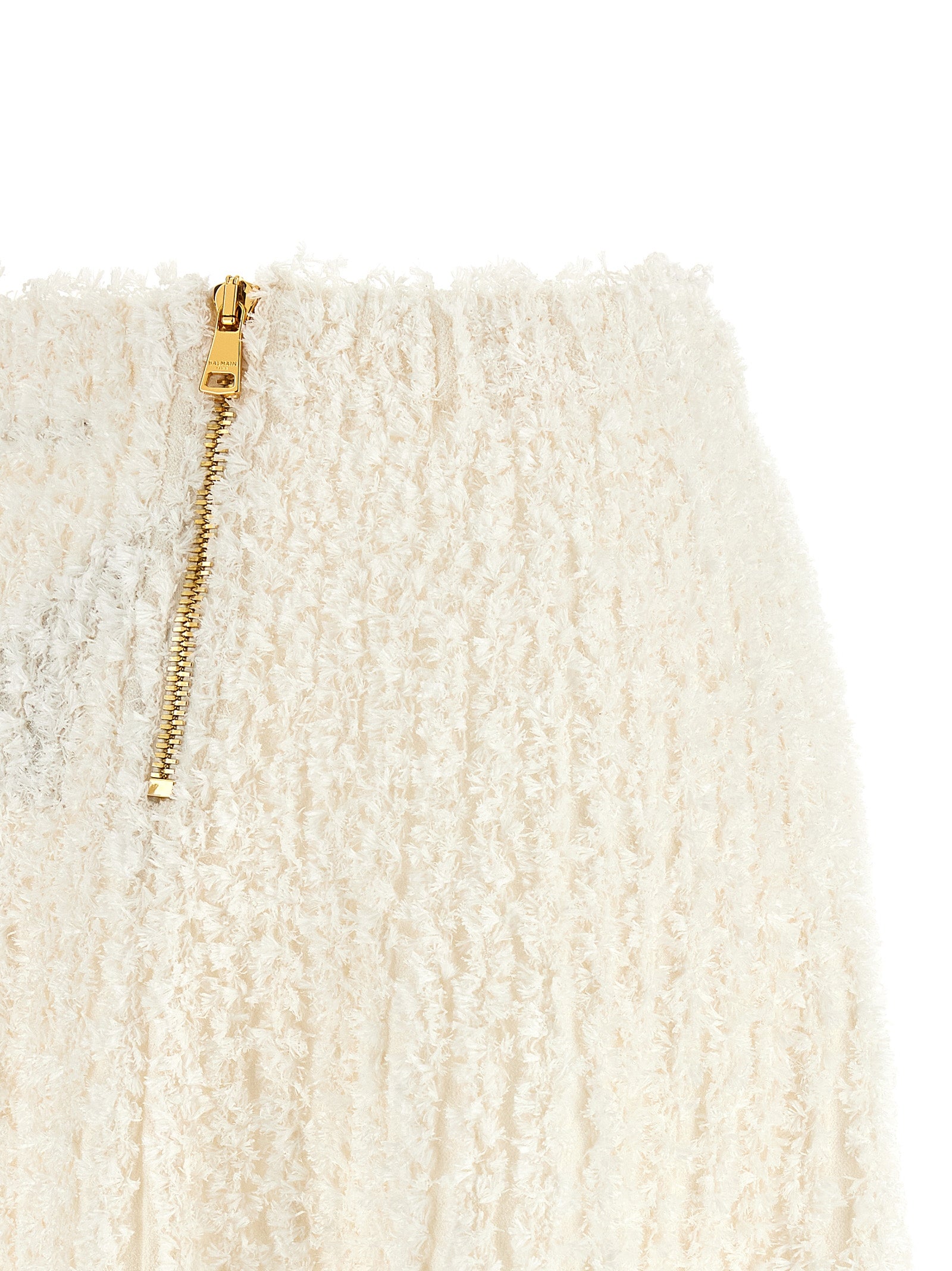 Plumetis tweed skirt White